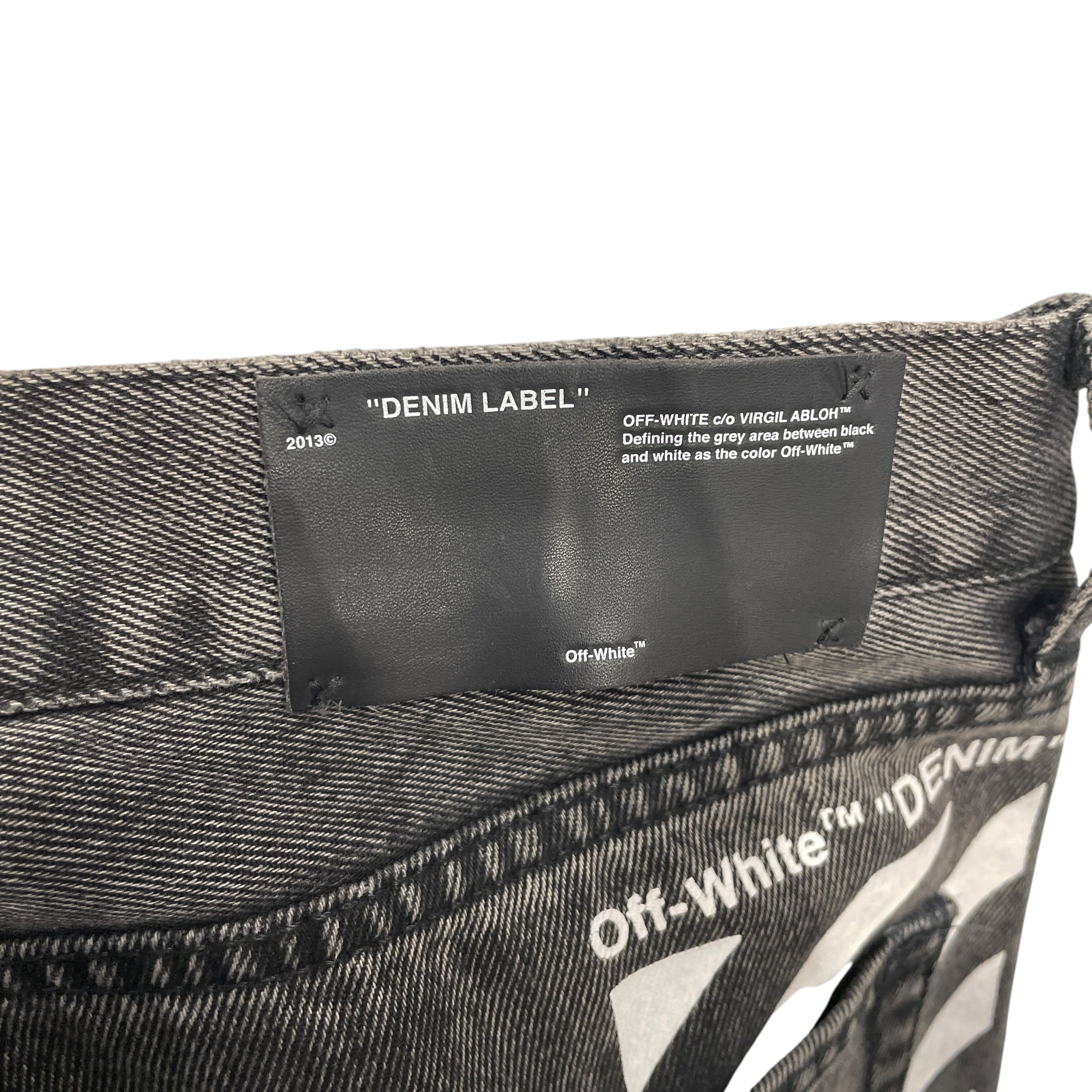 OFF-WHITE/Straight Pants/36/Cotton/GRY/BACK PKT STRIPE DENIM view 3