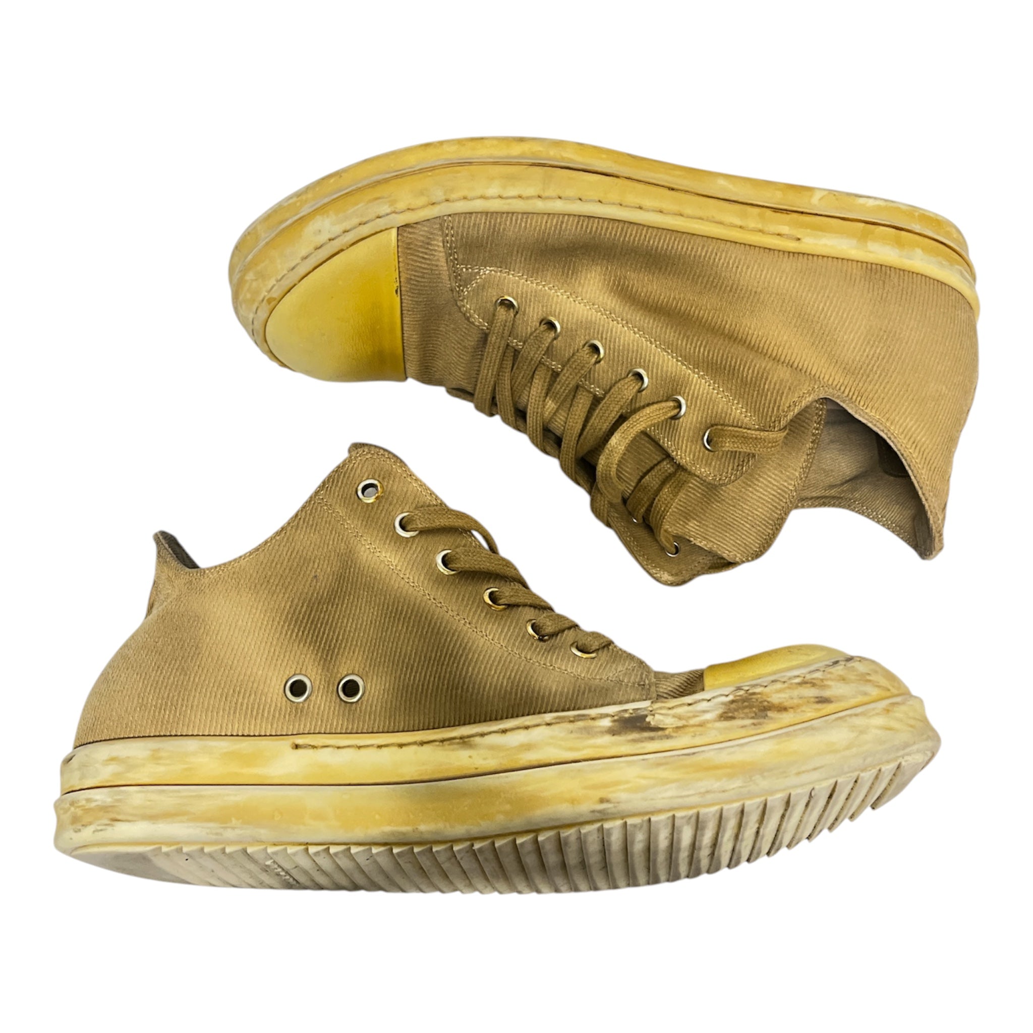 RICK OWENS DRKSHDW/Low-Sneakers/EU 43/YEL/RAMONES YELOW CUDOUROY view 9