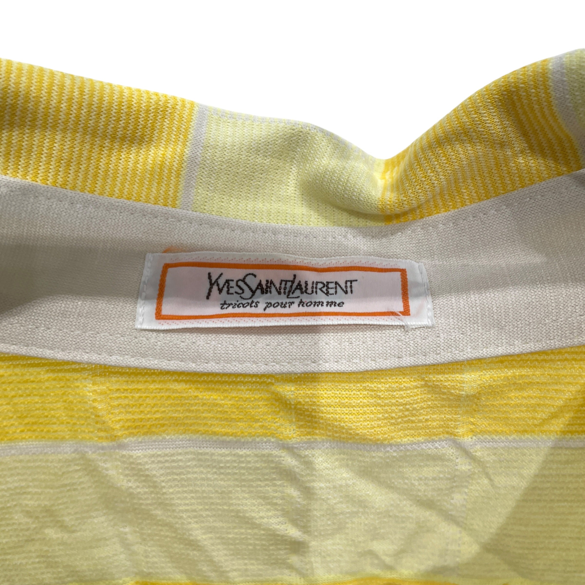 YVES SAINT LAURENT/T-Shirt/L/Cotton/YEL/Stripe/YELLOWSTRIPES view 3