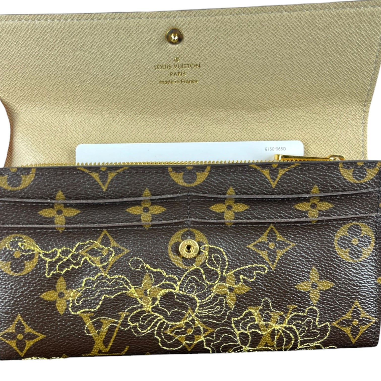 LOUIS VUITTON/Long Wallet/Floral Pattern/Leather/BRW/L's/EMBROIDERED SARAH WALLET view 4