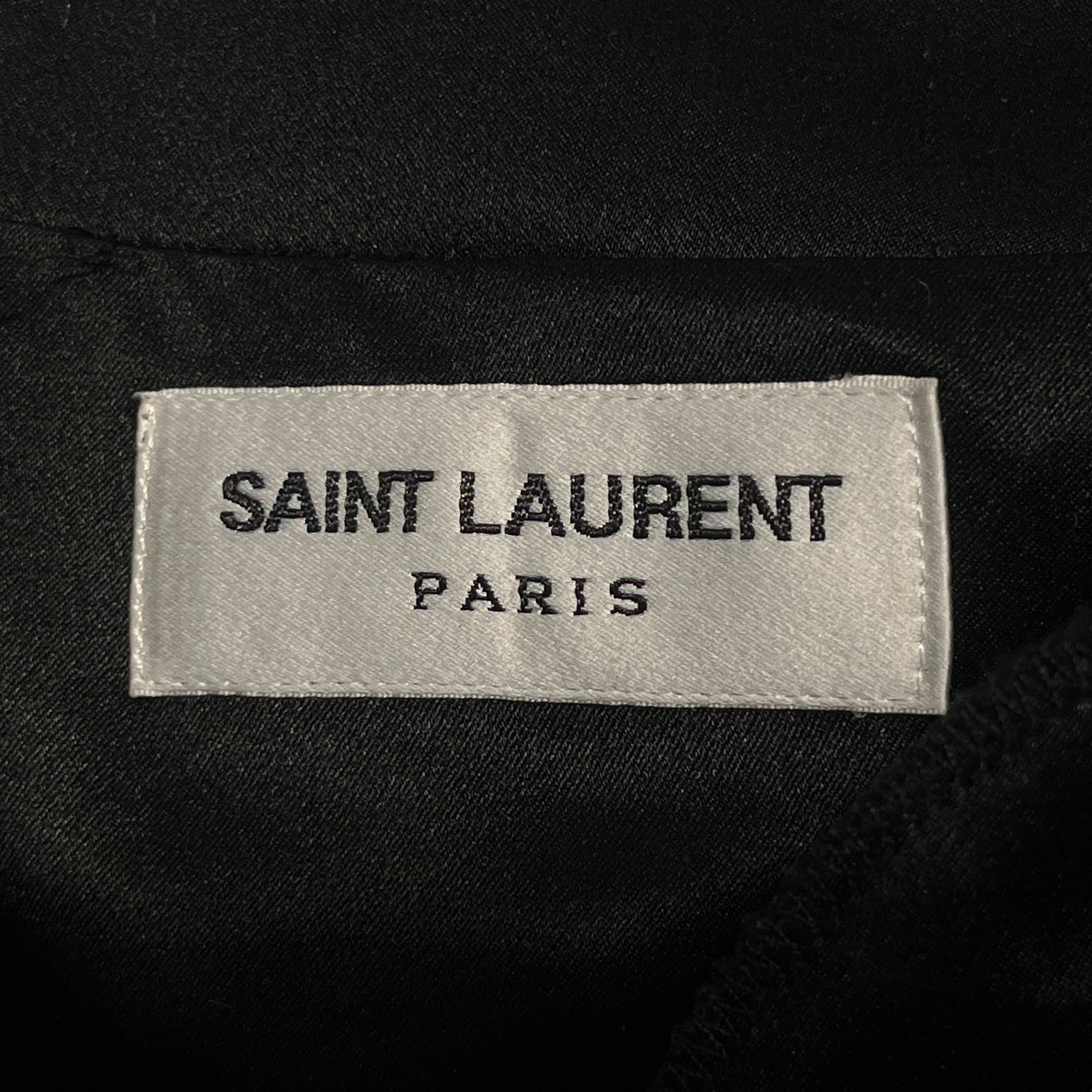 SAINT LAURENT/LS Dress/40/Floral Pattern/Velour/BLK/SHOULDER PAD FLORAL DRESS view 3