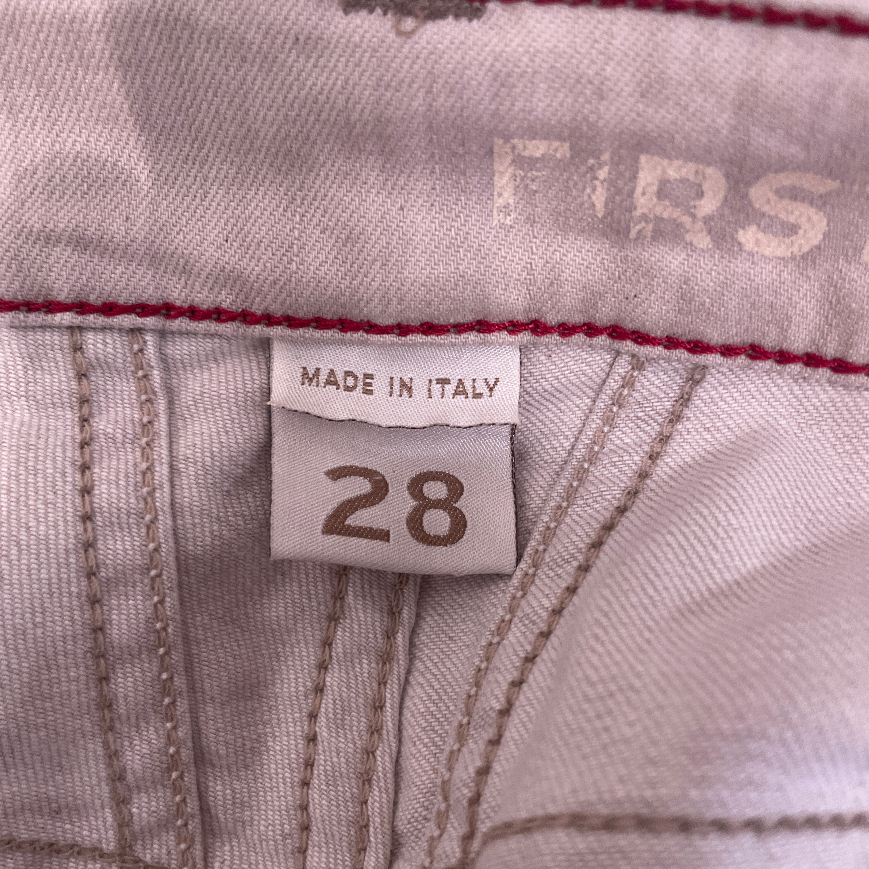 MARITHE FRANCOIS GIRBAUD/Skinny Pants/28/Cotton/BEG/FIRST BOYFRIEND STRIPED DENIM view 3