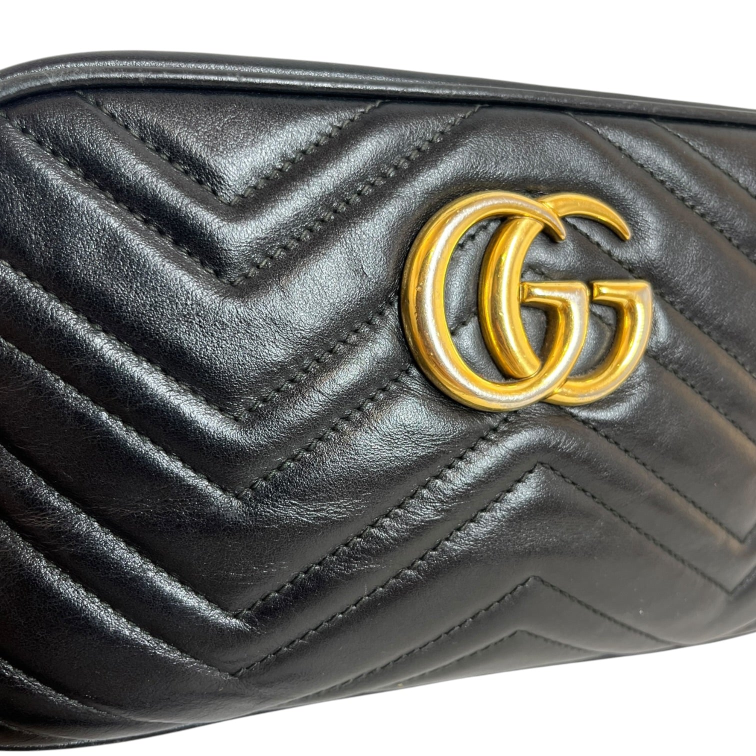 GUCCI/Cross Body Bag/Leather/BLK/Marmont Camera view 4