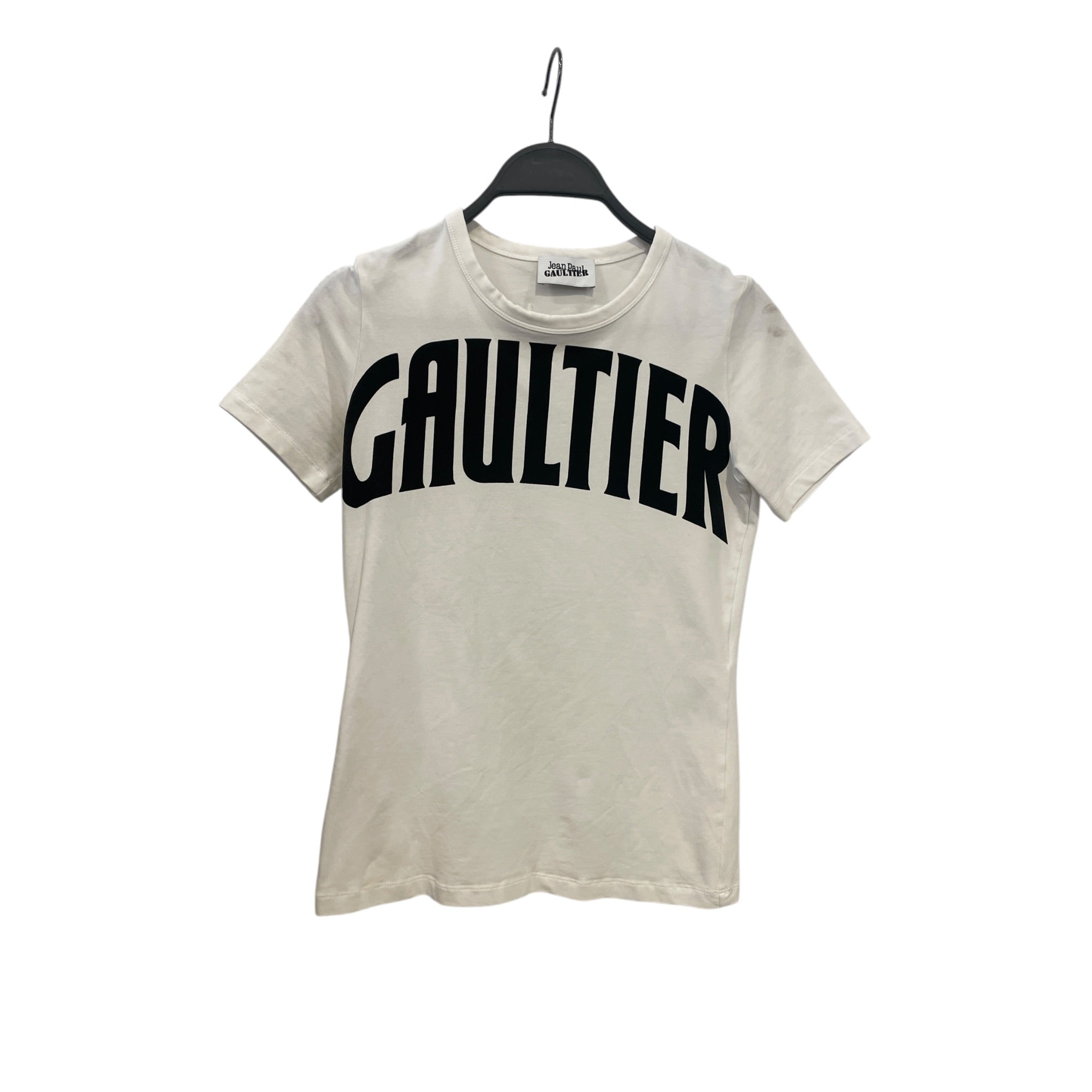 Jean Paul Gaultier/T-Shirt/S/Cotton/WHT/gaultier chest logo shirt S view 1