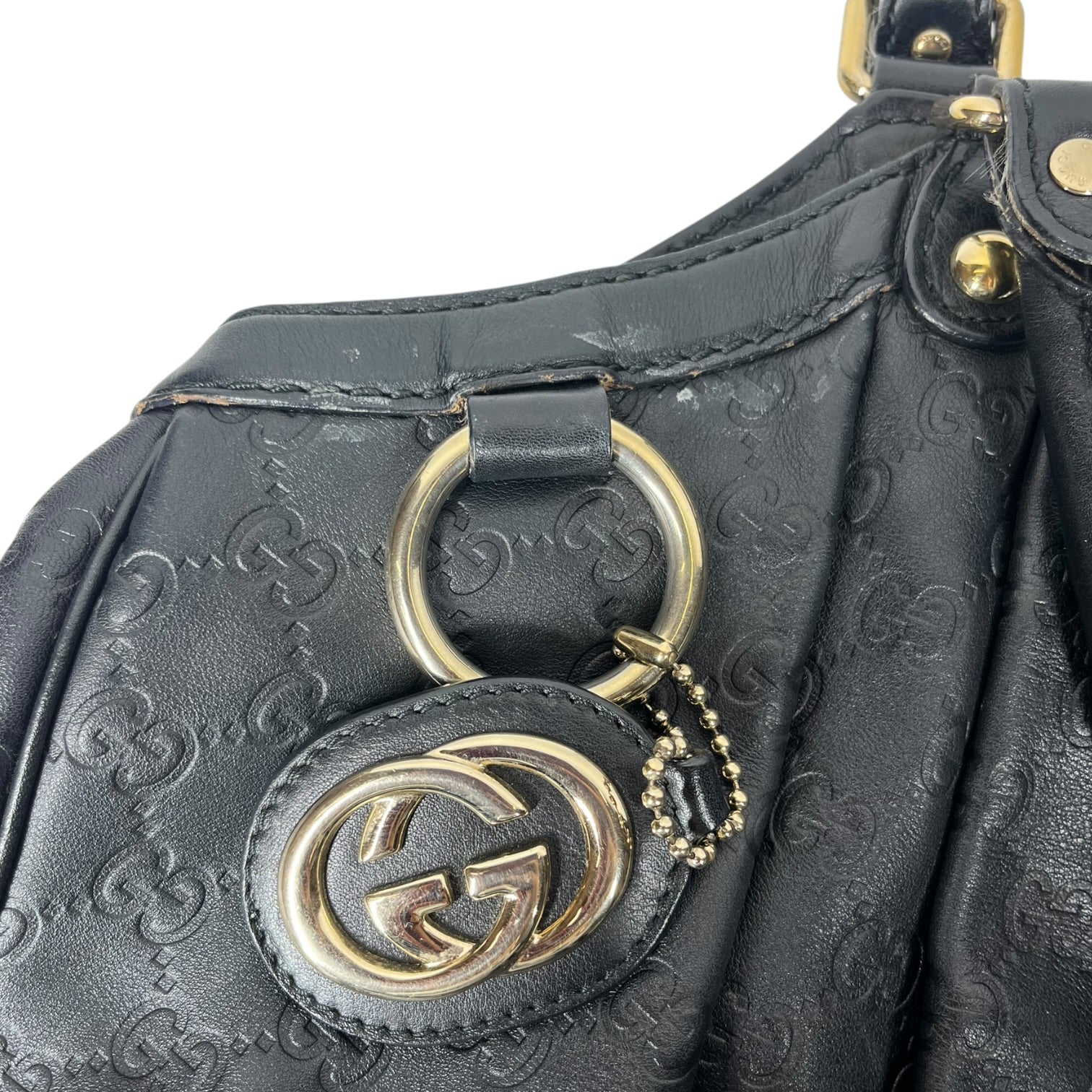 GUCCI/Hand Bag/All Over Print/Leather/BLK/GG Signature Sukey view 7