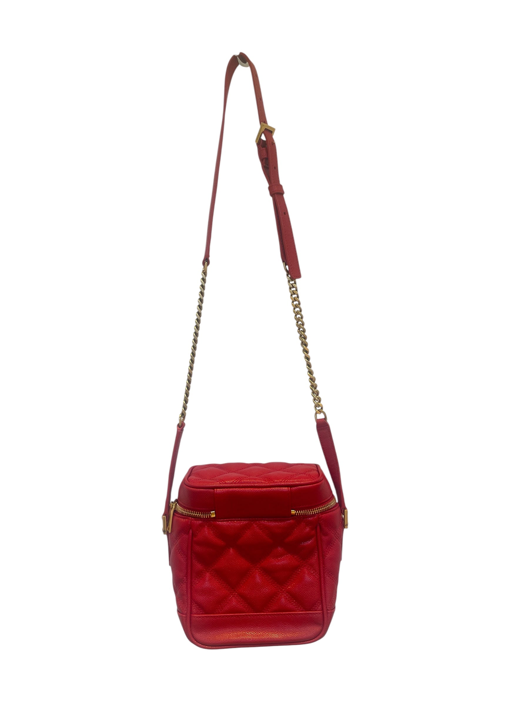SAINT LAURENT/Cross Body Bag/Leather/RED/2021GrainDePoudre/vanity view 2