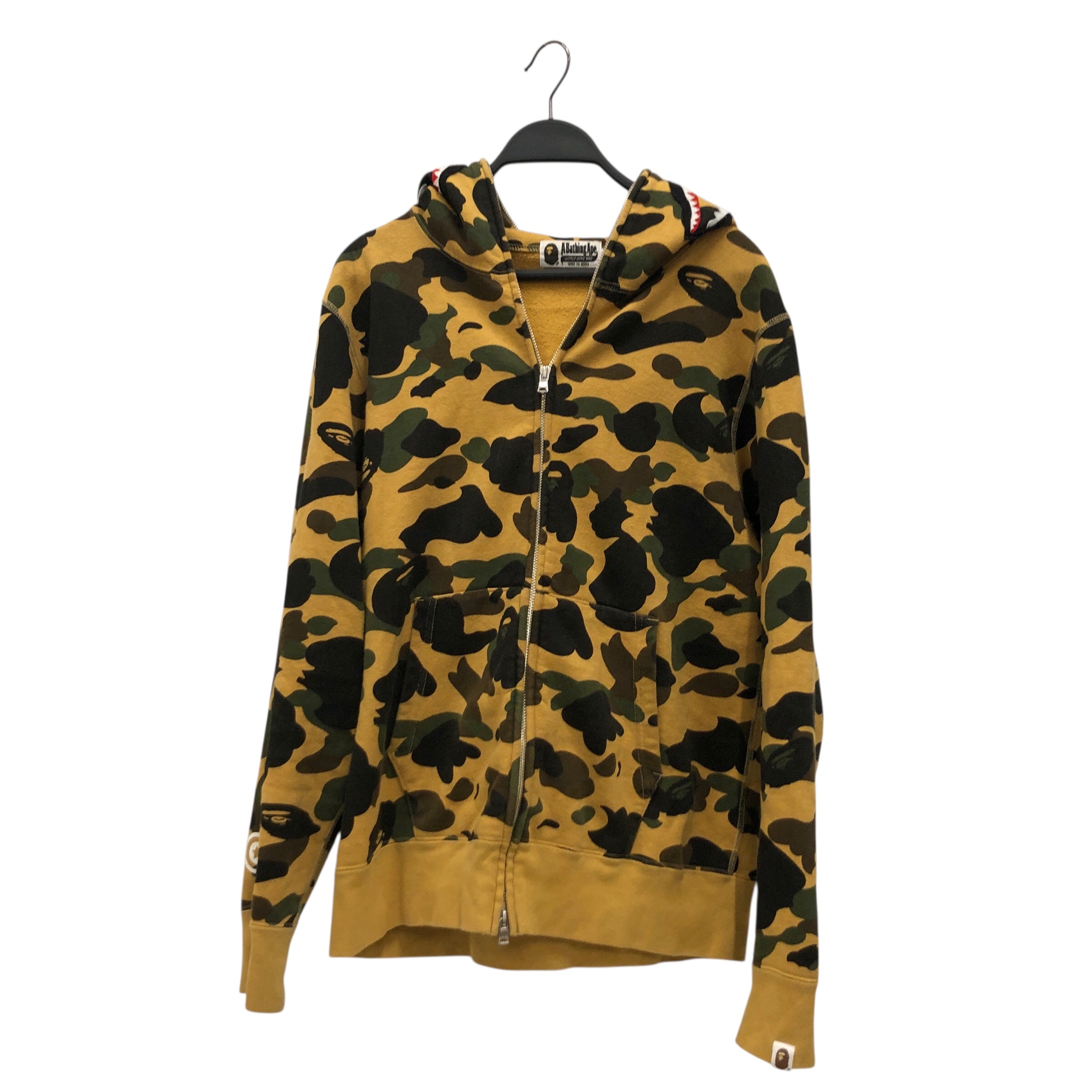 A BATHING APE/Zip Up Hoodie/M/Cotton/YEL/Bape Zip Hoodie Mustard view 1