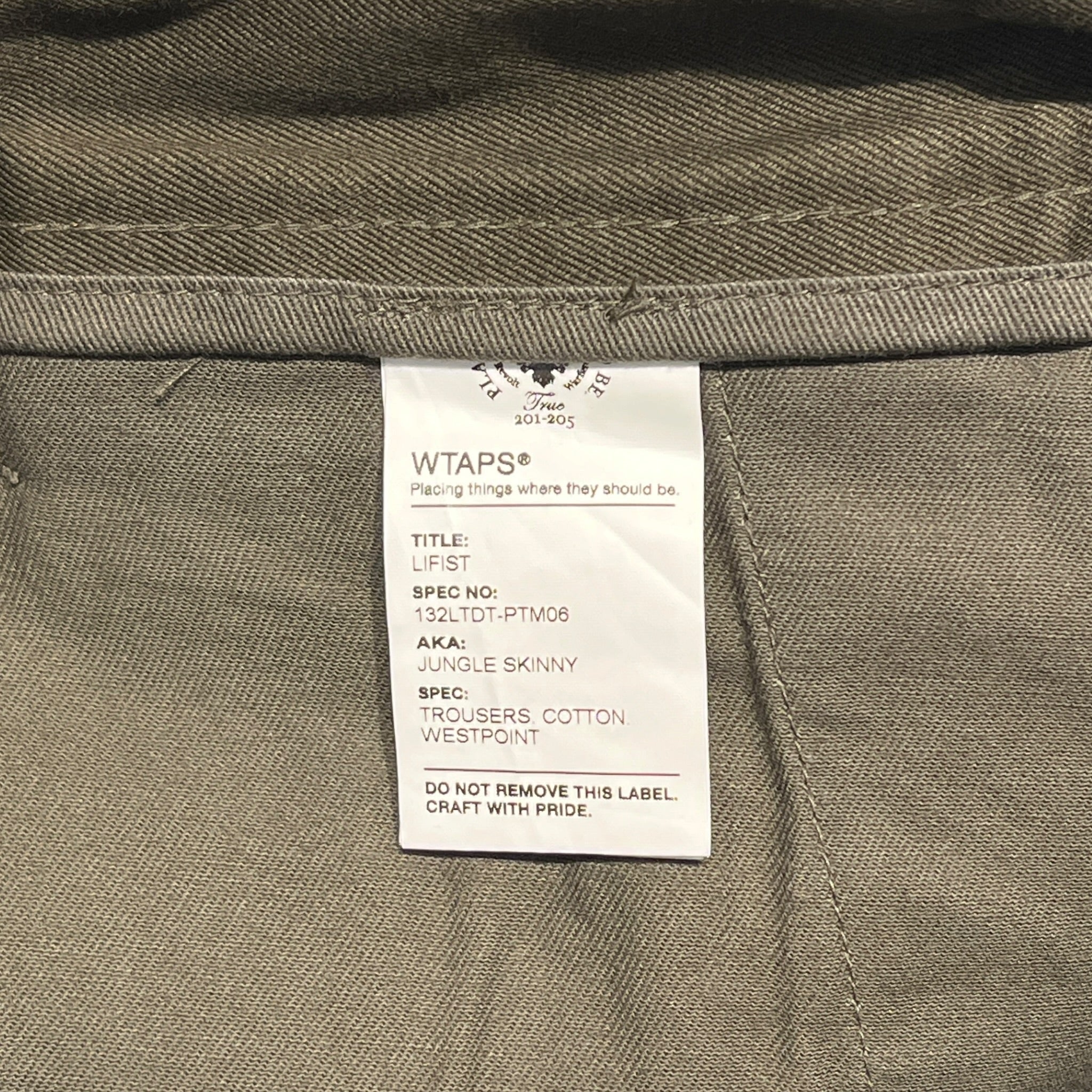 WTAPS/Cargo Pants/2/Cotton/GRN/JUNGLE SKINNY 132LTDT-PTM06 view 4