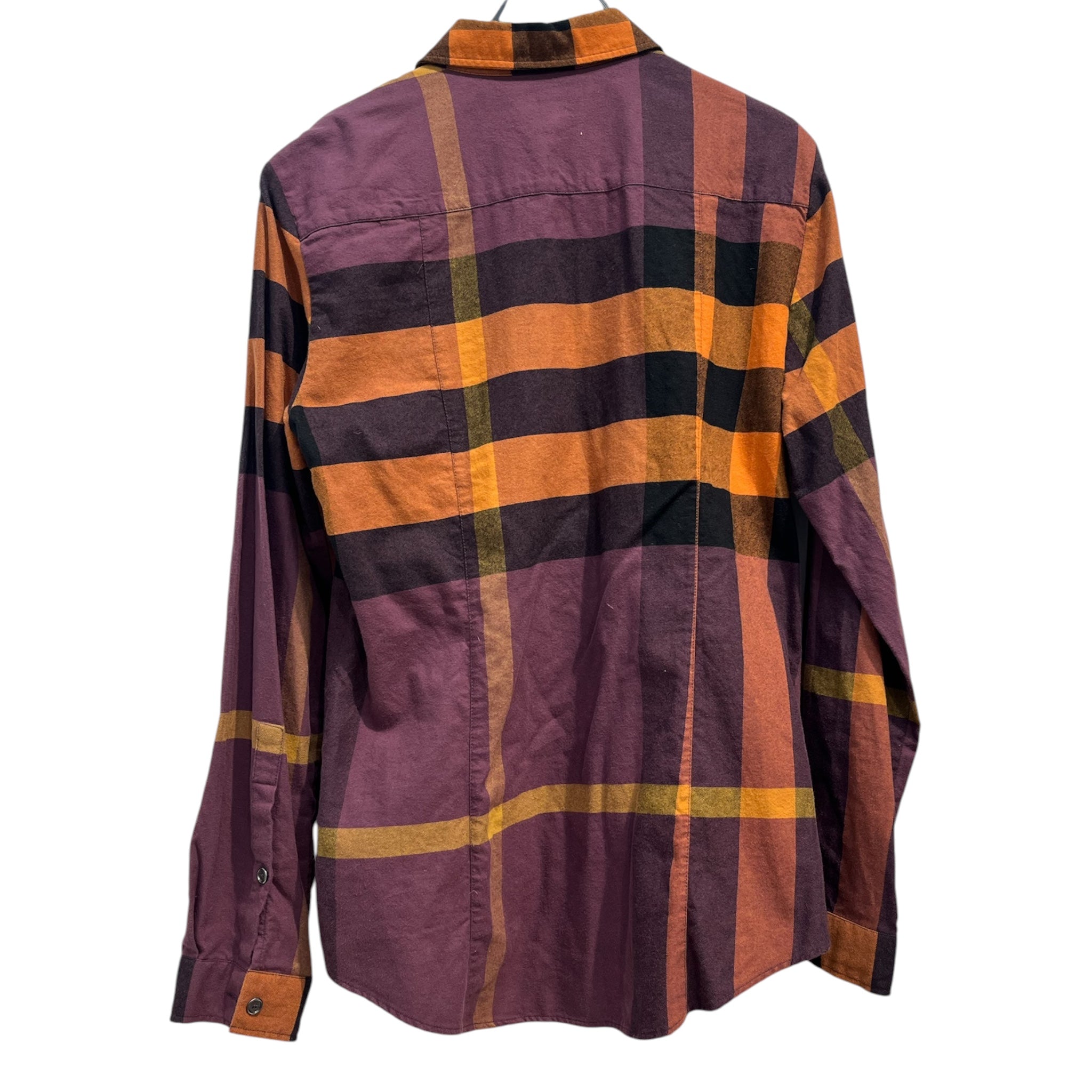 BURBERRY BRIT/LS Blouse/M/Plaid/Cotton/MLT/ LS BUTTON UP PURPLE ORANGE view 2