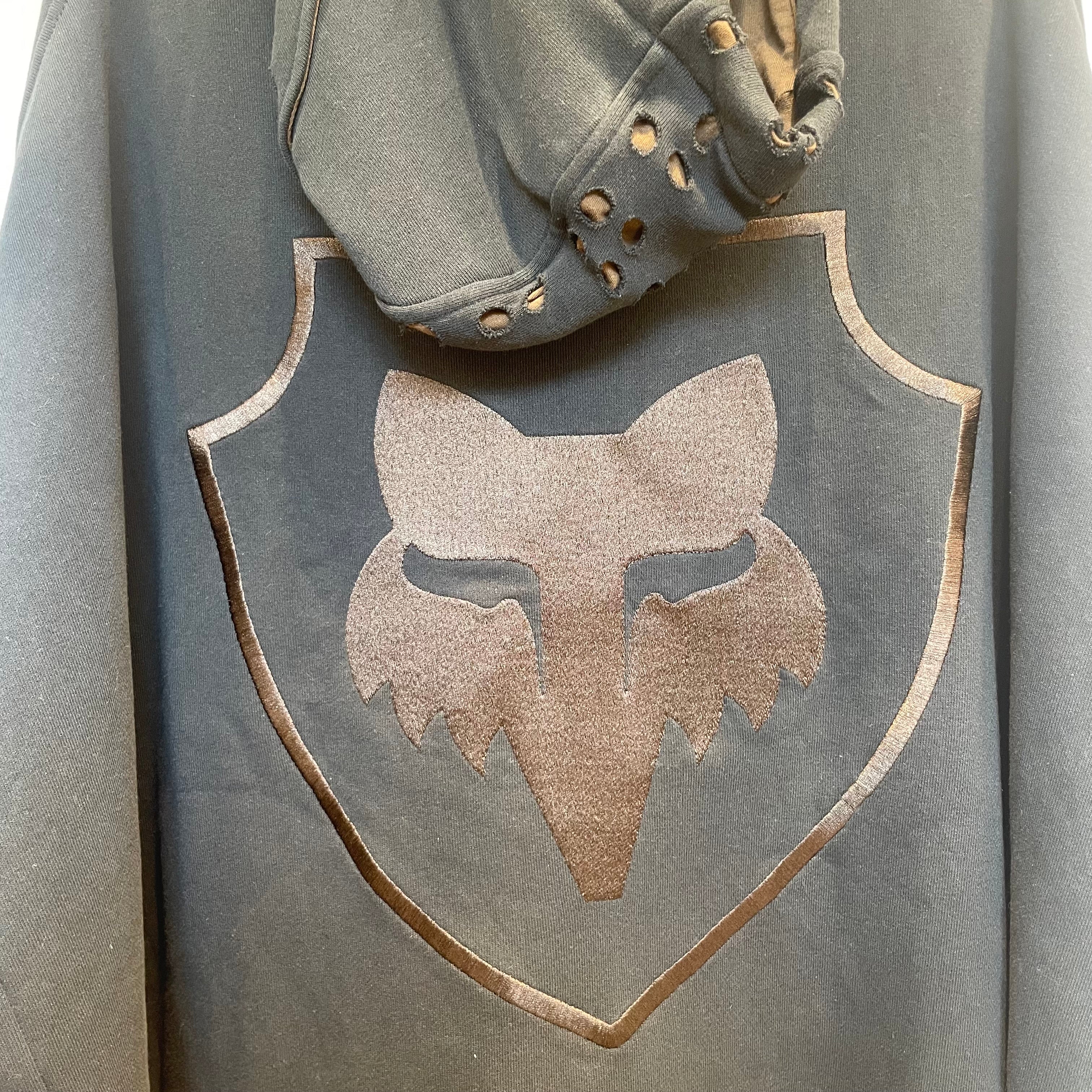 Kiko Kostadinov/Hoodie/FREE/Cotton/BLK/brw fox/holes head/fleece view 3