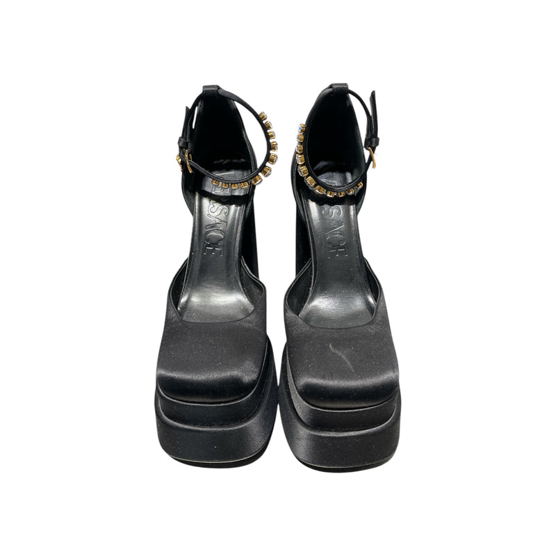 VERSACE/Heels/EU 38.5/Nylon/BLK/