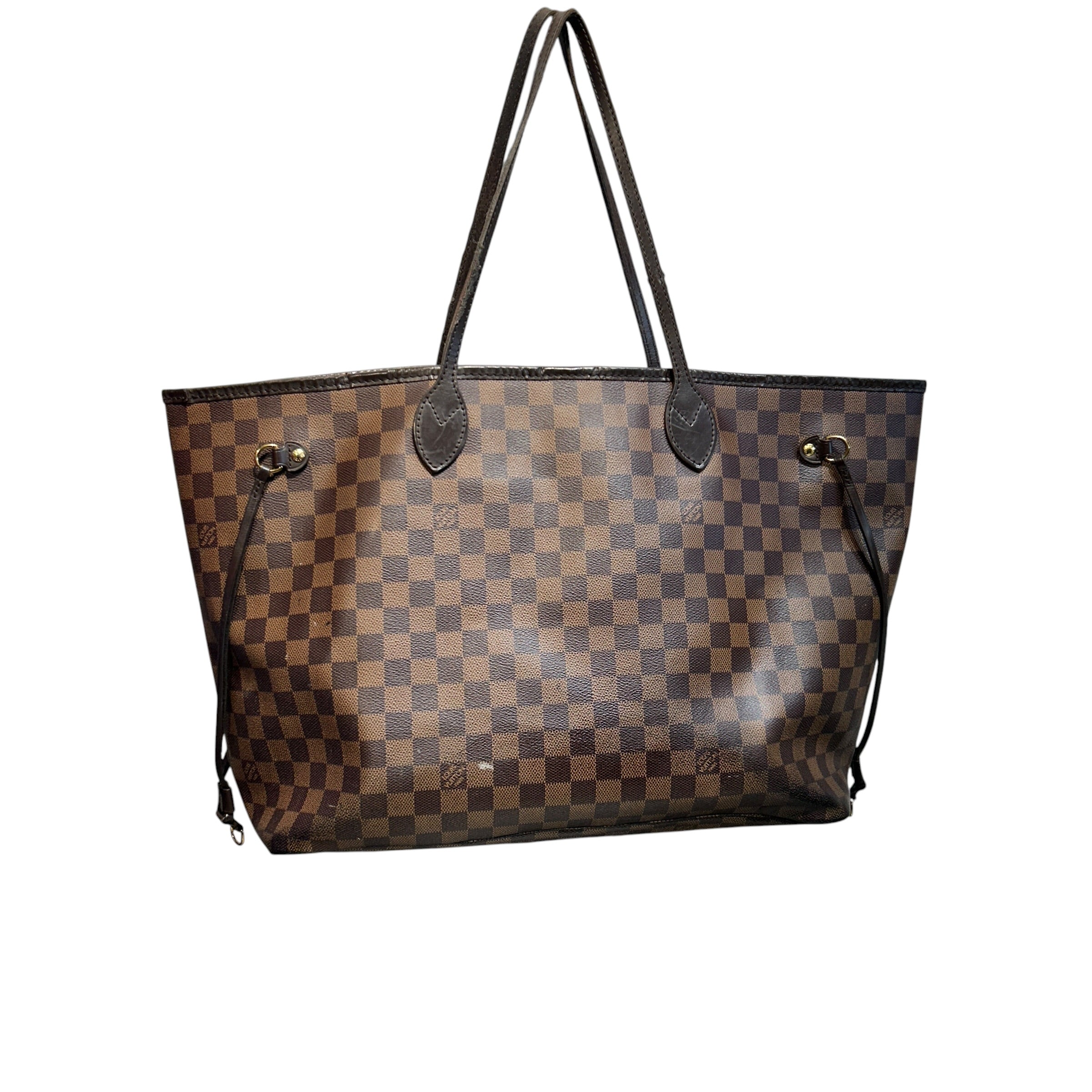 LOUIS VUITTON/Tote Bag/All Over Print/Leather/BRW/DAMIER EBENE NEVERFULL view 1
