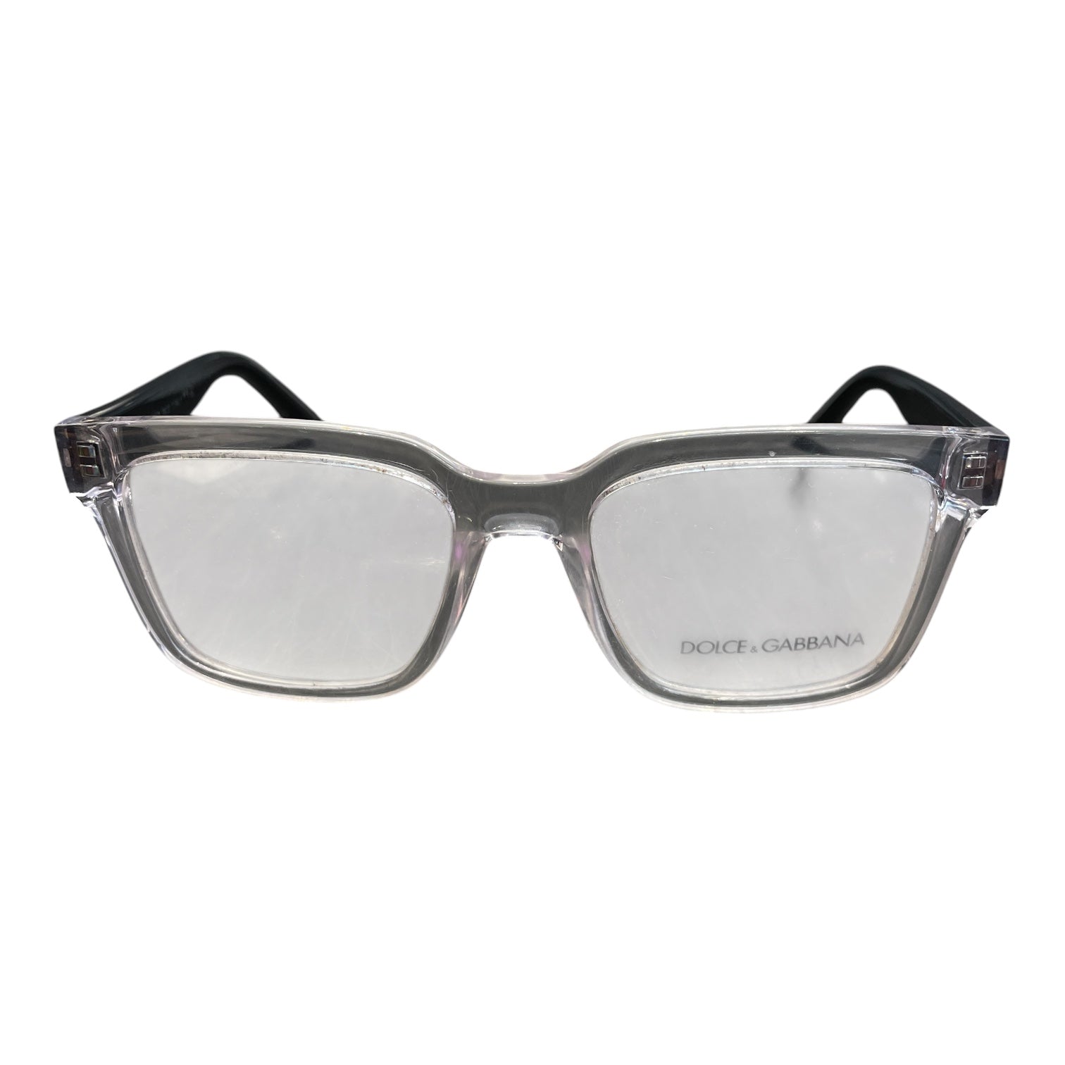 DOLCE&GABBANA/Glasses/Graphic/Plastic/BLK/L's/crystal frame logo graphic view 1
