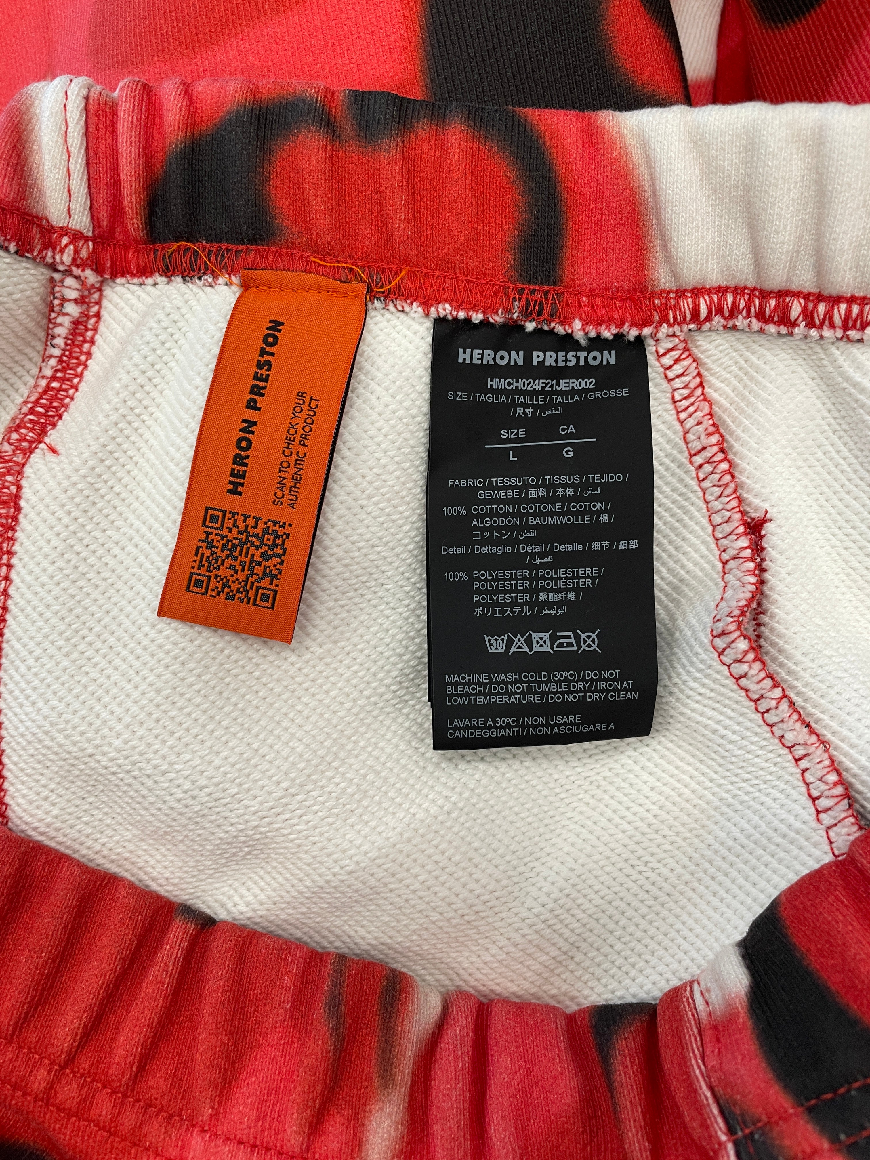 HERON PRESTON/Pants/L/Cotton/RED/All Over Print/RED,WHT,BLK ABSTRACT PRINT view 5