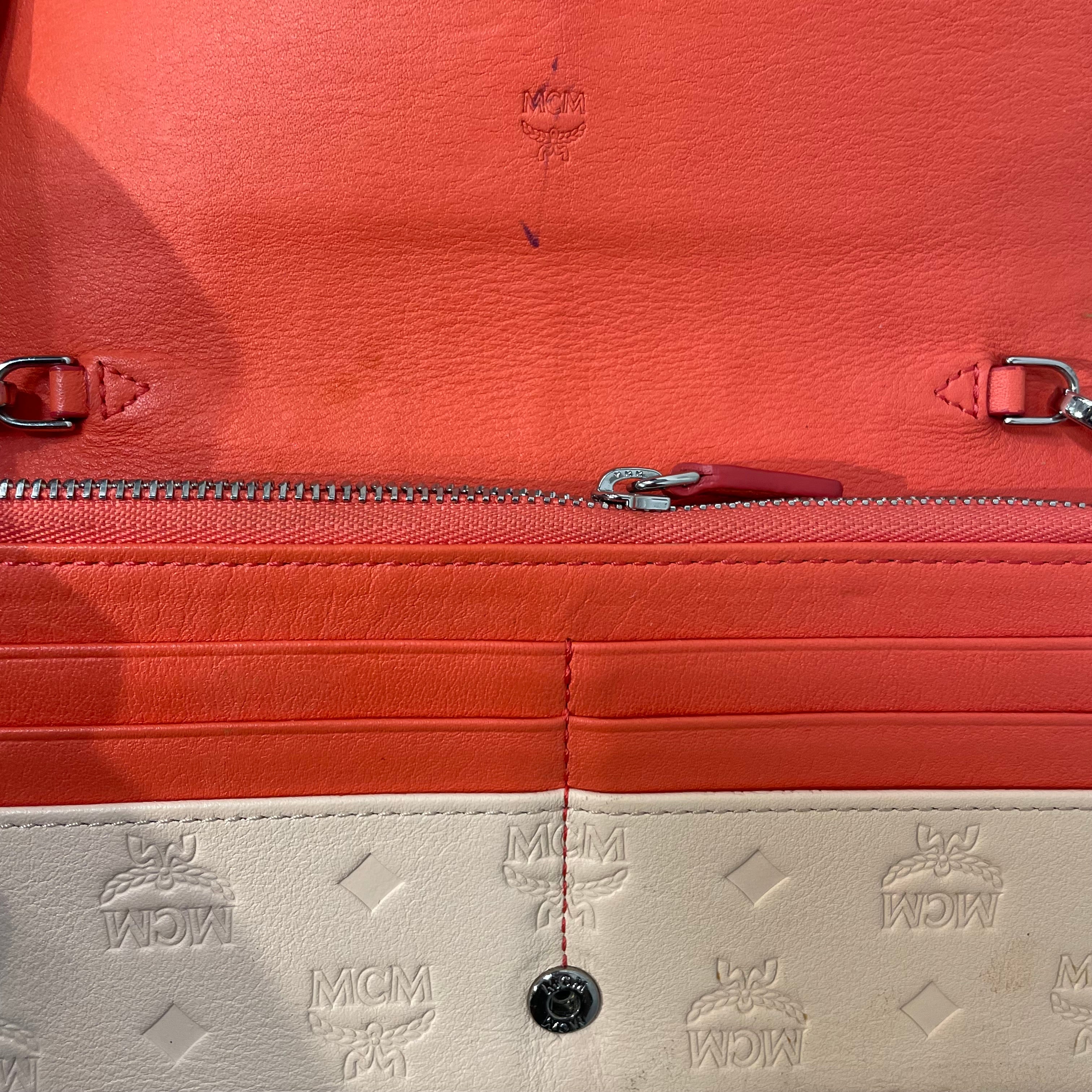 MCM/Cross Body Bag/Monogram/Leather/CRM/Klara Chain Wallet view 4