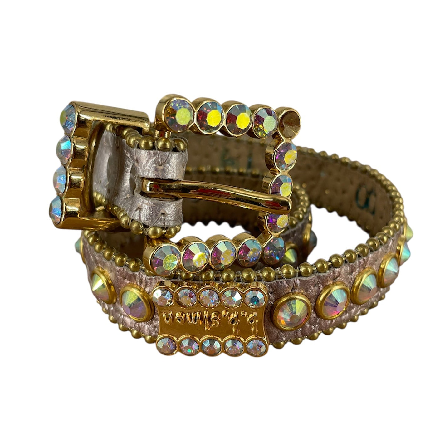 B.B SIMONS /Collar/Leather/Color Stone/GLD/IRIDECENT JEWELS view 1
