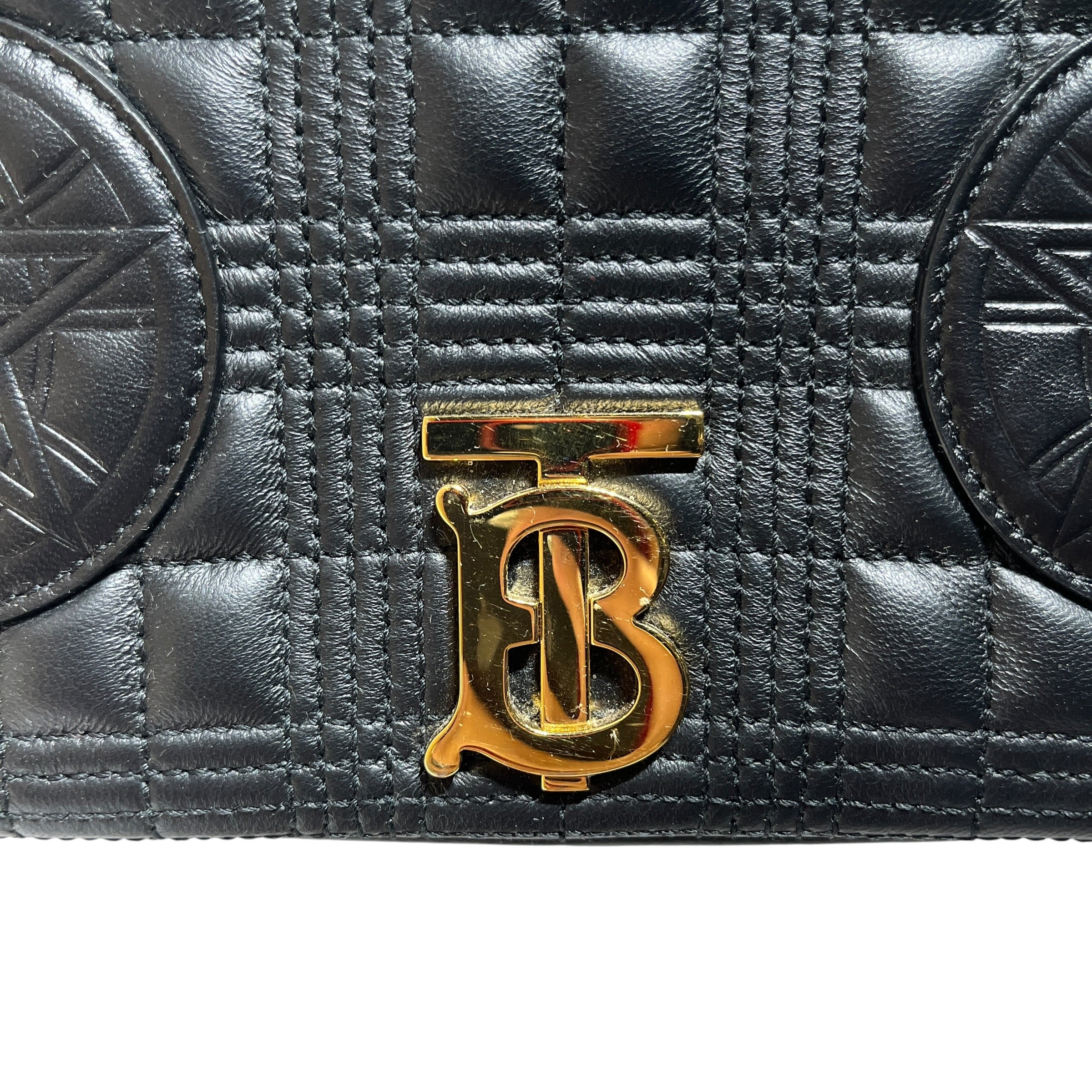 BURBERRY/Hand Bag/Leather/BLK/TB LOLA view 5