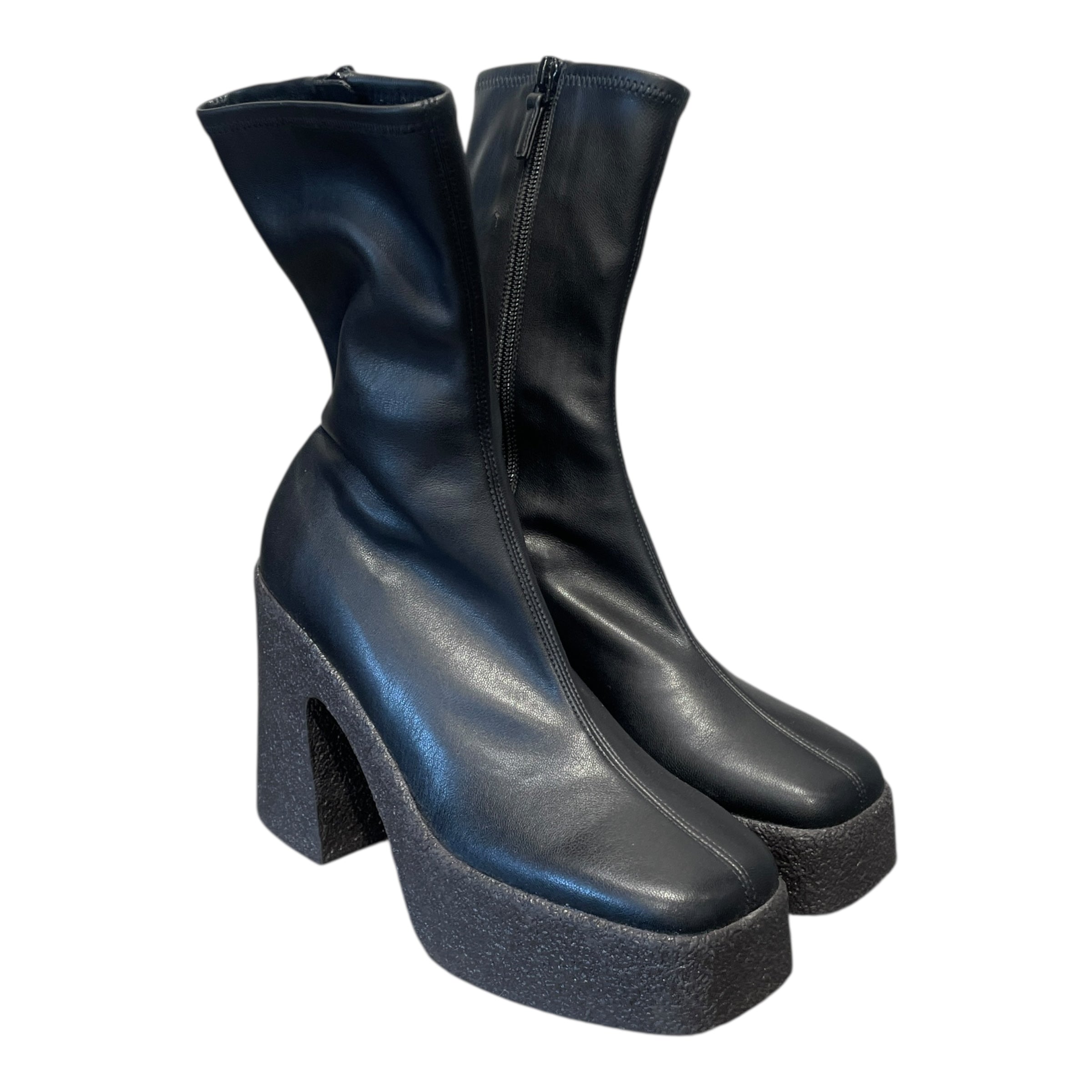 STELLAMcCARTNEY/Booties/EU 38.5/Leather/BLK/CHUNKY ANKLE BOOT view 1