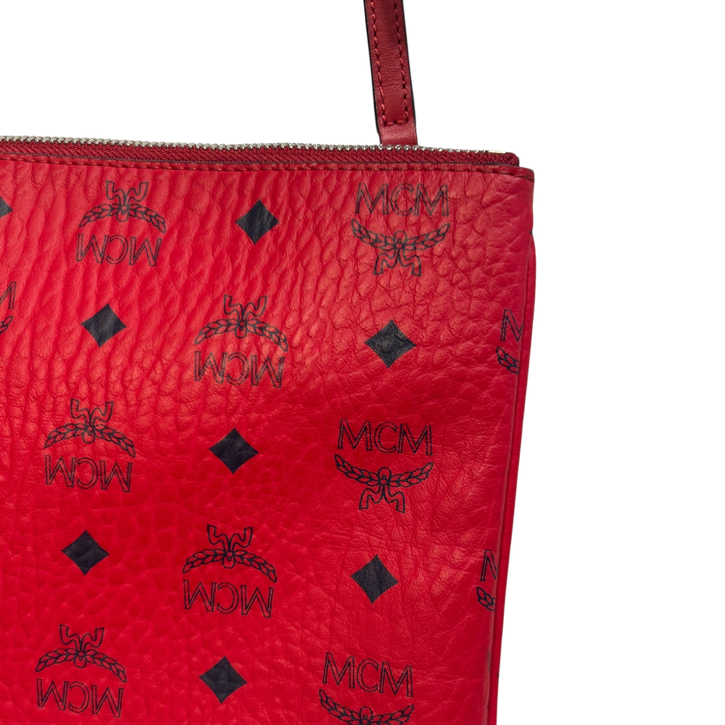 MCM/Cross Body Bag/Monogram/Leather/RED/viestos pouch crossbody view 5