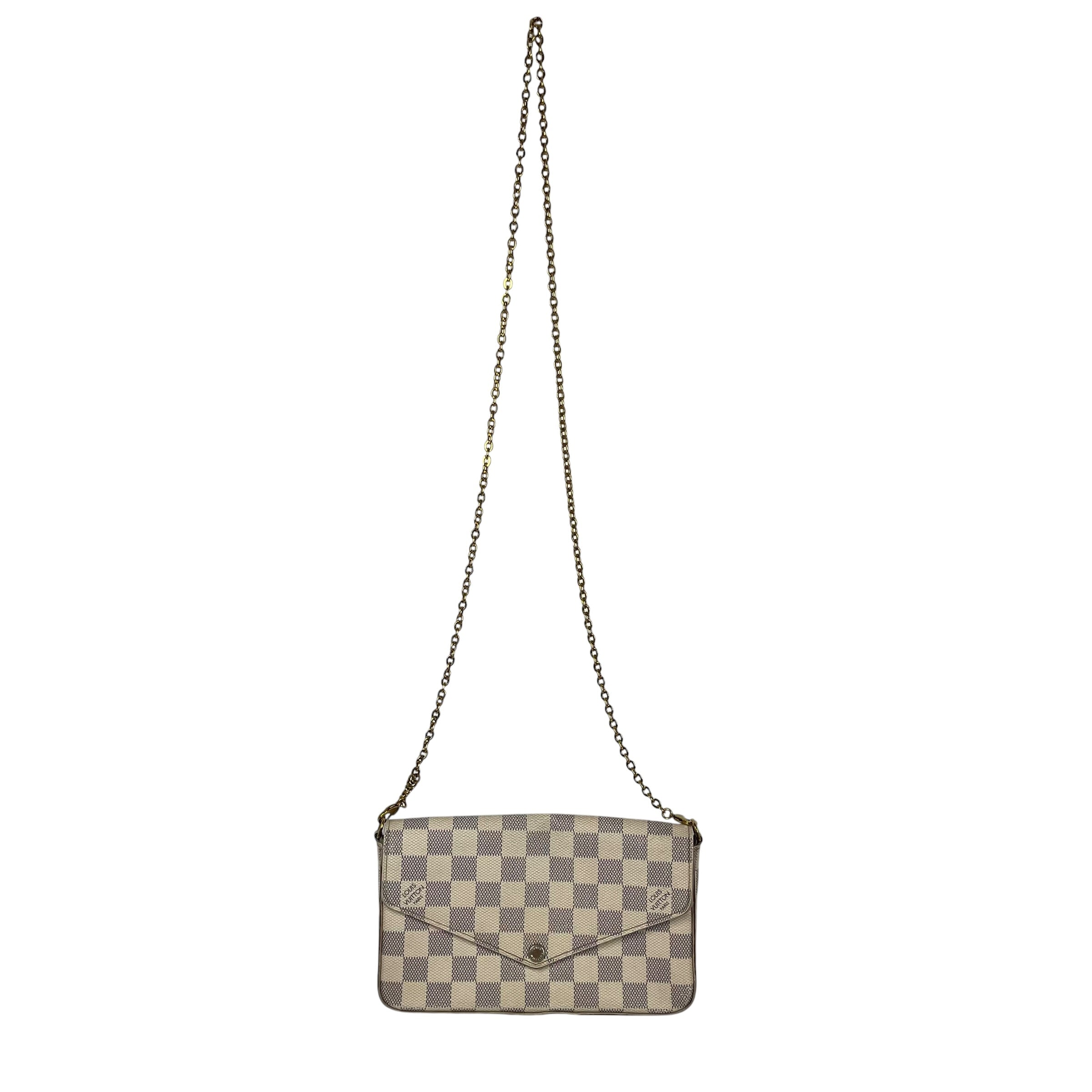LOUIS VUITTON/Cross Body Bag/Monogram/Leather/WHT/damier azur pochette view 1