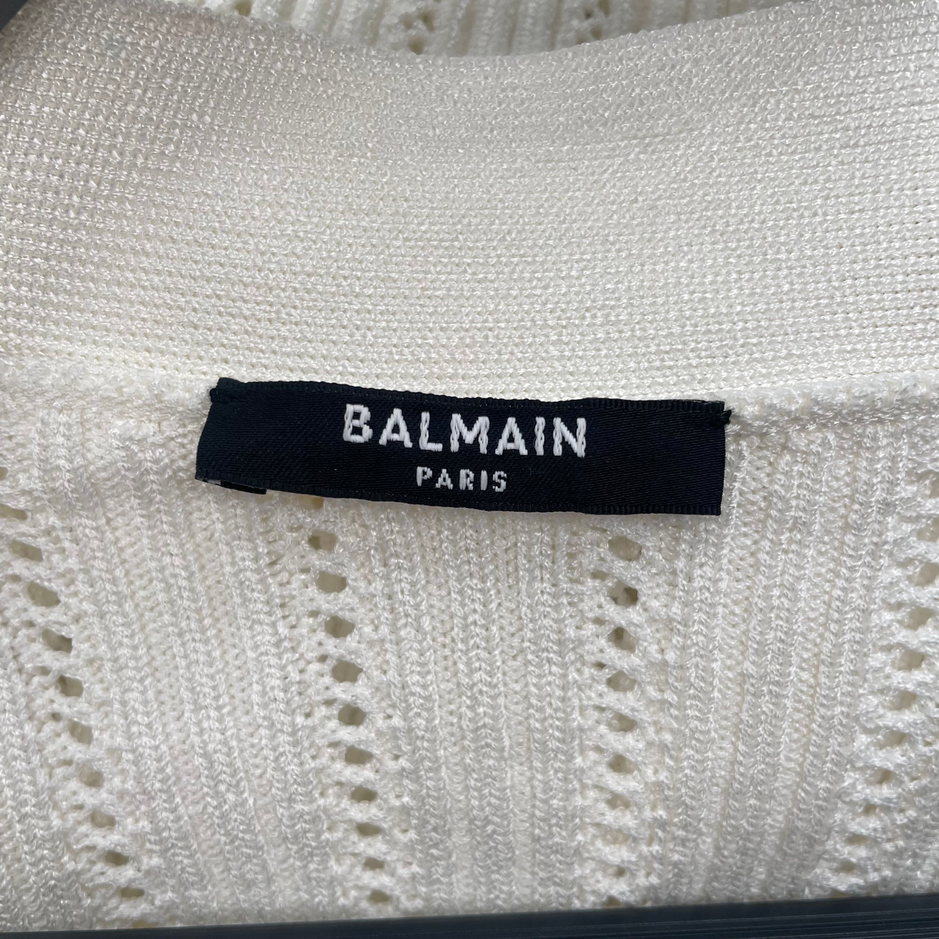 BALMAIN/Cardigan/38/Polyester/WHT/ view 3