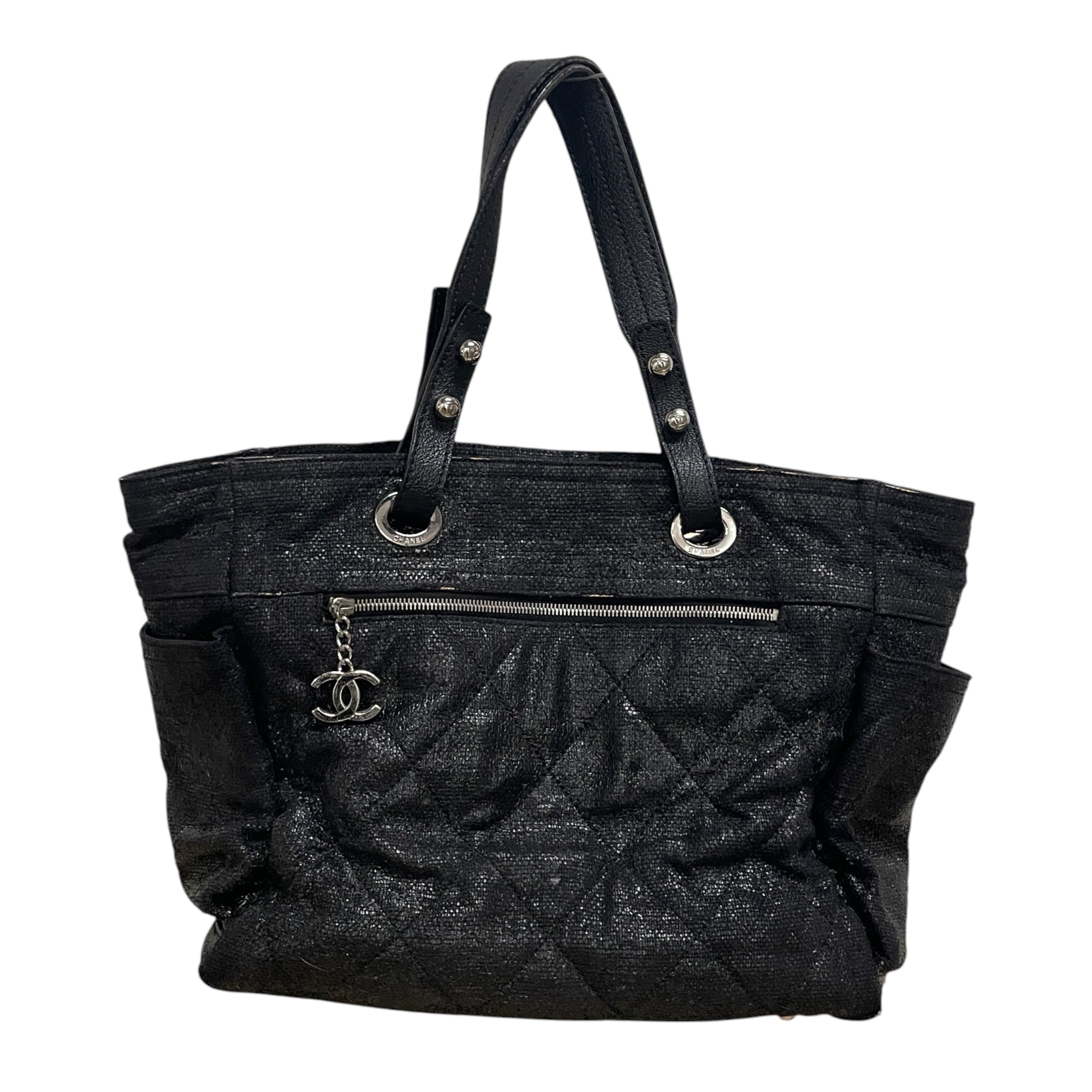 CHANEL/Hand Bag/BLK/XL PARIS-BIARRITZ/ SLV HARDWAR view 1