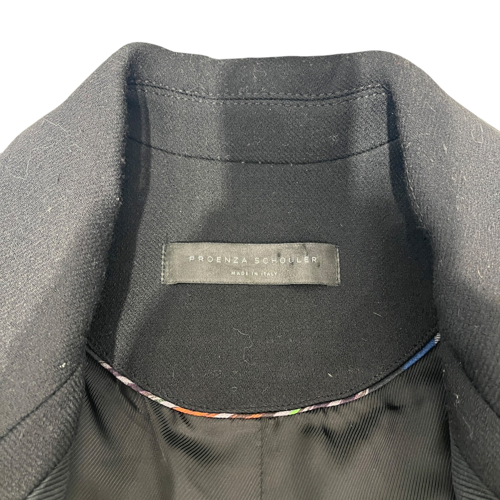 PROENZA SCHOULER/Spring Coat/4/Wool/BLK/TAILORED BLAZER SHEARL.FUR HEM view 3