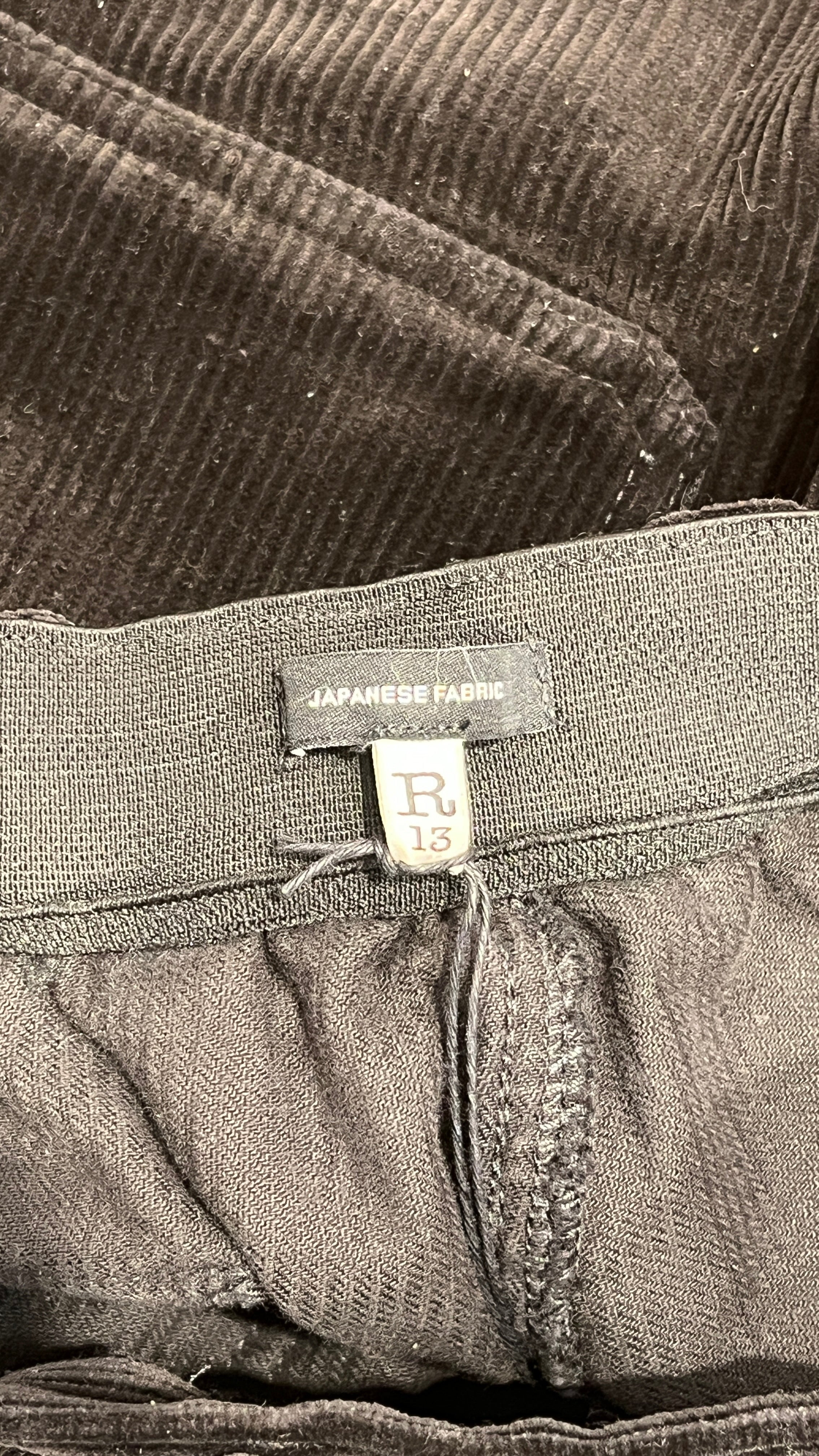 R13/Straight Pants/26/Corduroy/BLK/Side Belt view 3