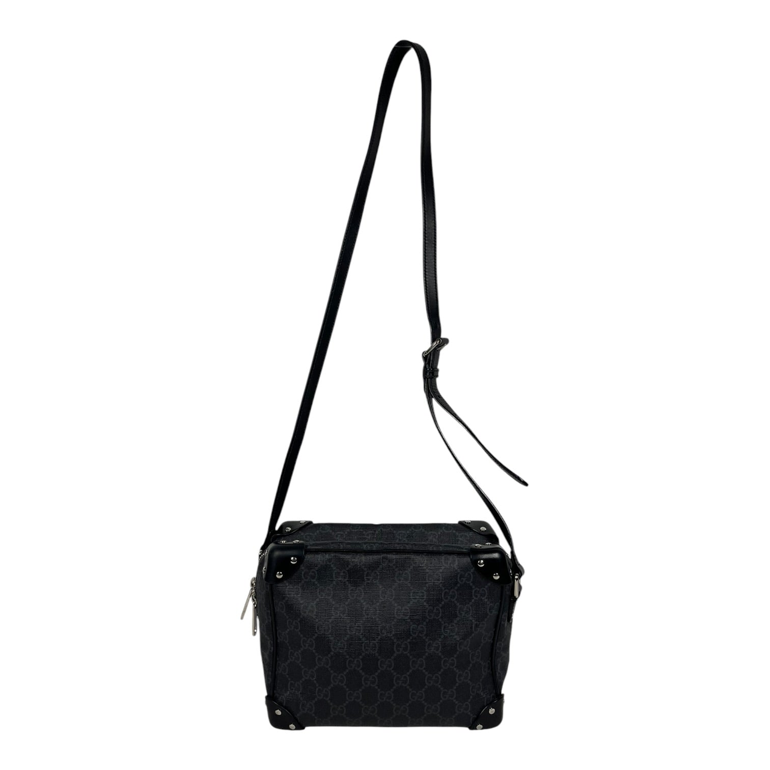 GUCCI/Cross Body Bag/Monogram/Leather/BLK/SQUARE MESSENGER view 2