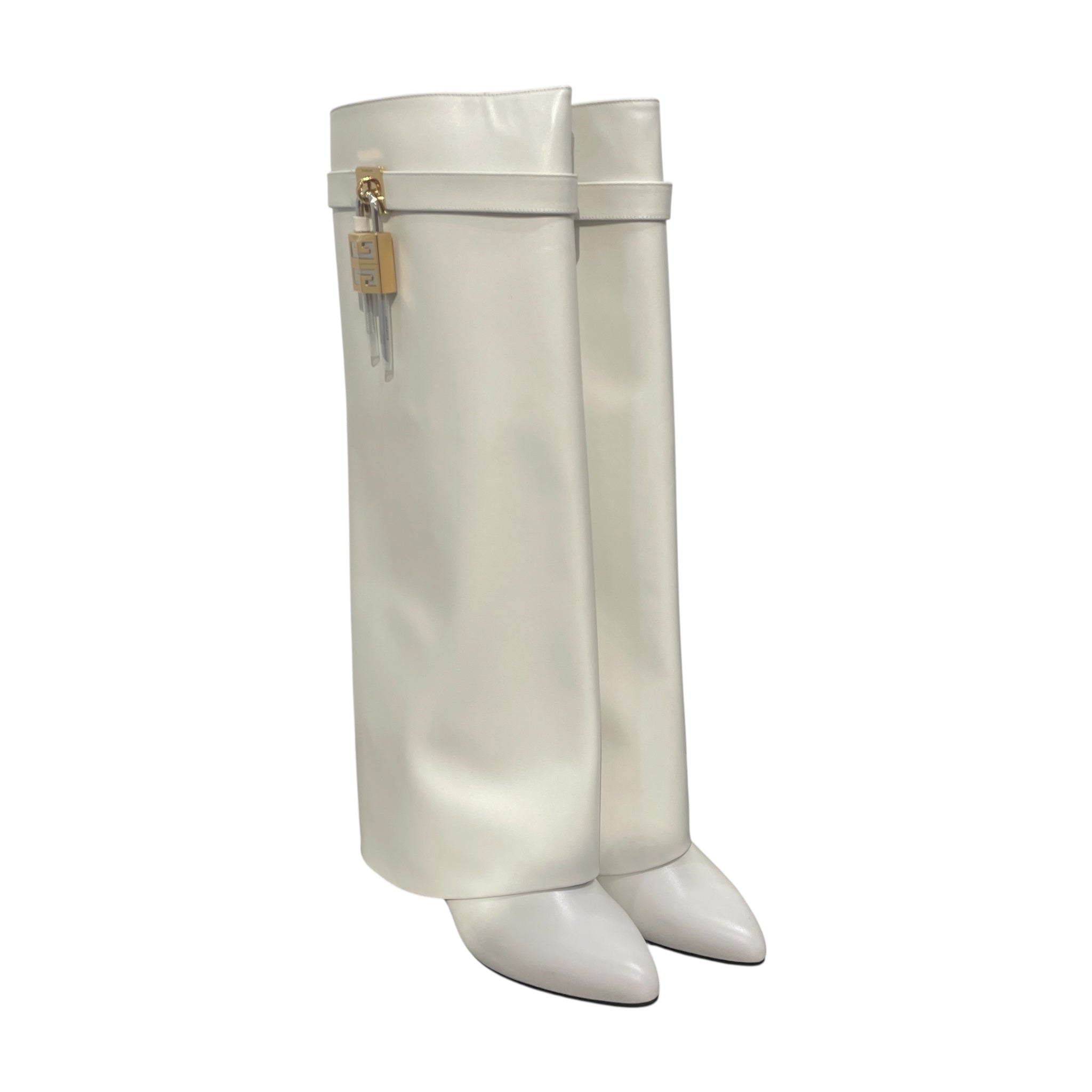 GIVENCHY/Long Boots/EU 43/Leather/WHT/Shark Lock Boots view 1
