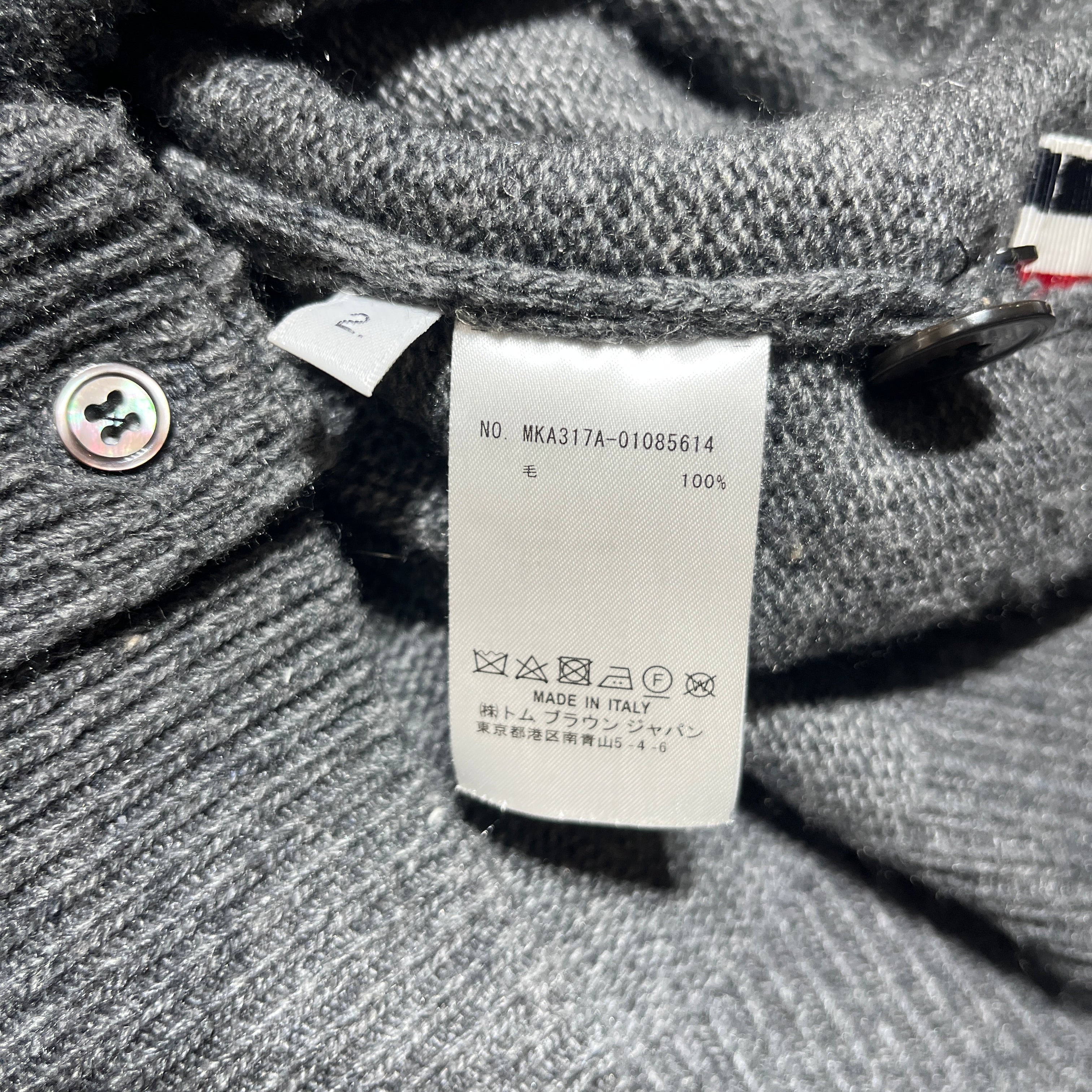 THOM BROWNE. NEW YORK/Cardigan/2/Wool/GRY/STRIPE SLEEVE view 4