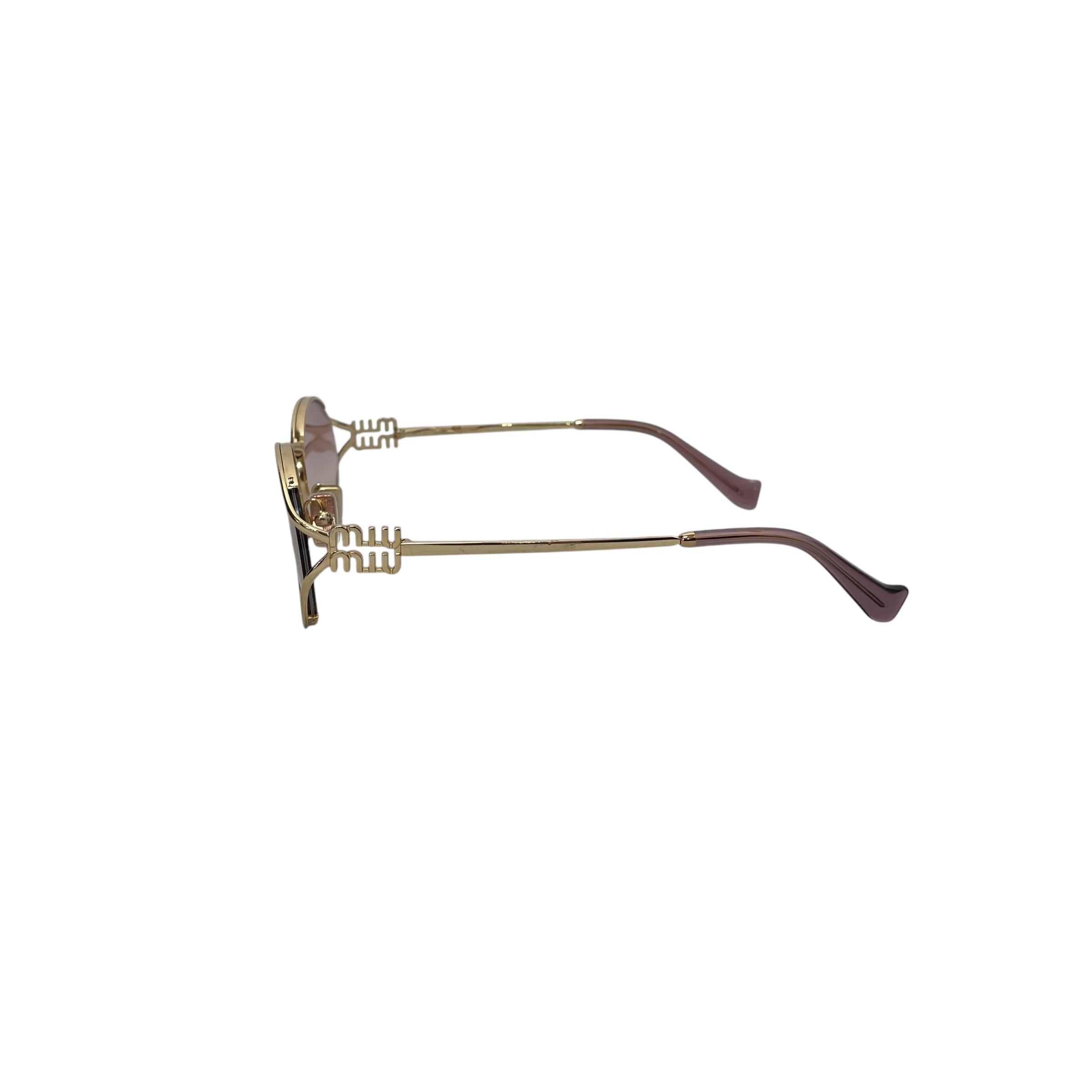MIU MIU/Sunglasses/Titanium/GLD/L's/MU S2YS PINK LENSE view 3