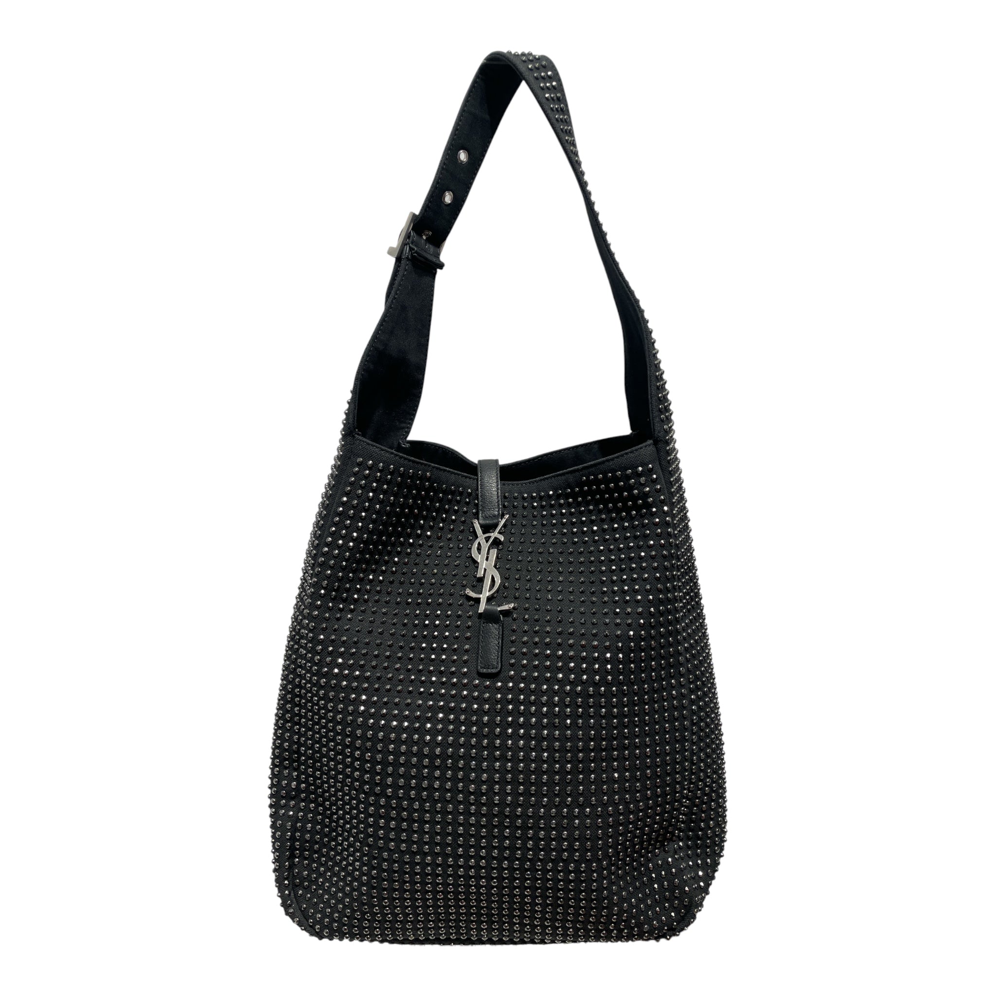 YVES SAINT LAURENT/Hand Bag/BLK/STUDDED CANVAS/BAG view 1