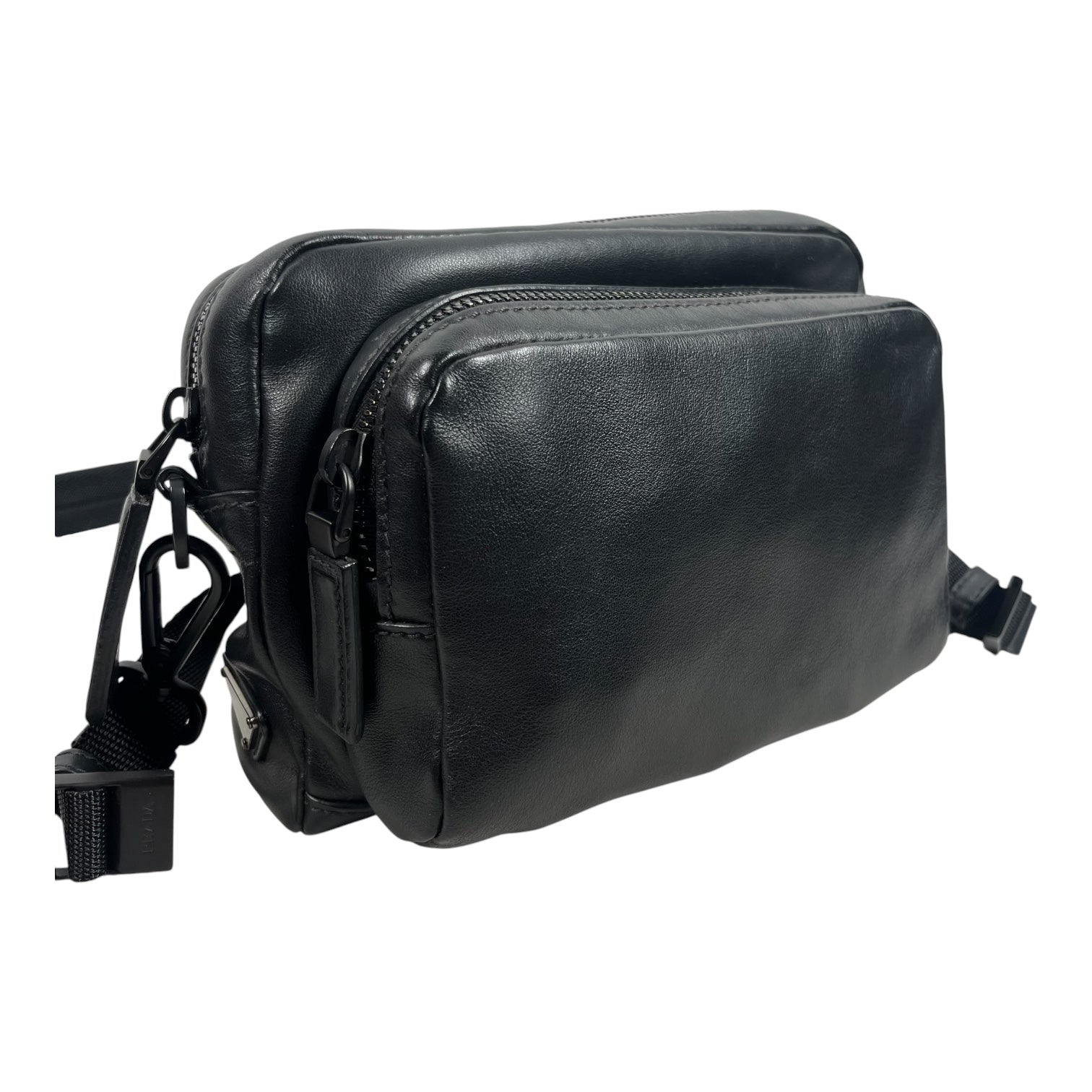PRADA/Cross Body Bag/Leather/BLK/classic leather cross body view 6