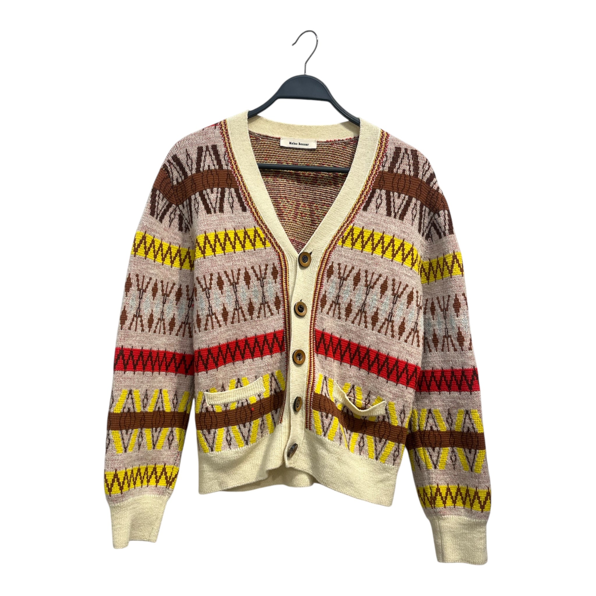 WALES BONNER/Cardigan/4/All Over Print/Wool/MLT/AZTEC KNIT CARDIGAN view 1