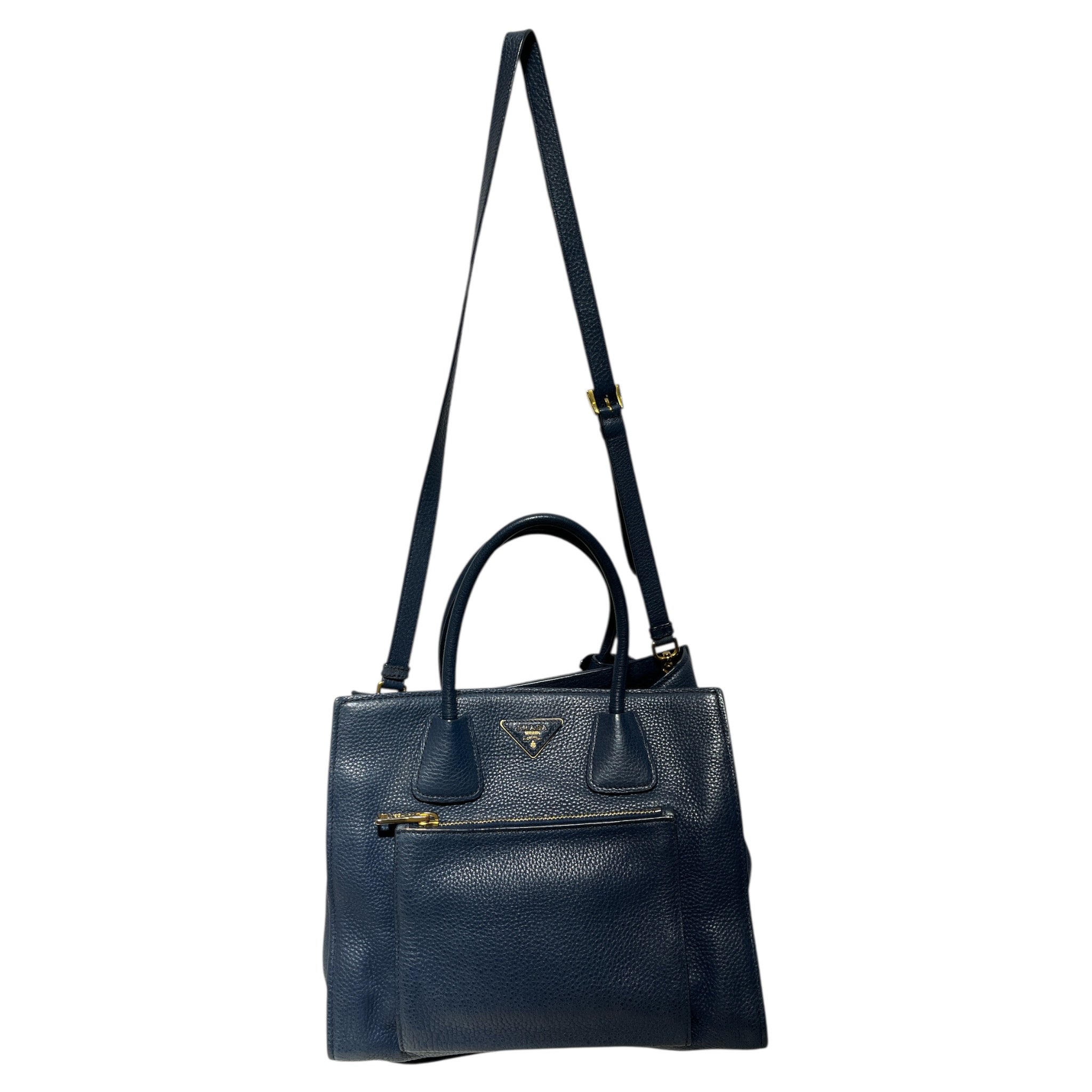PRADA/Hand Bag/Leather/NVY/VITELLO DAINO SHOPPER TOTE view 4