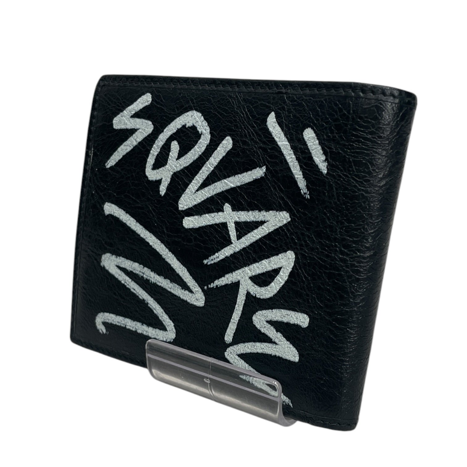 BALENCIAGA/Bifold Wallet/Graphic/Leather/BLK/M's/2018 BAZAR GRAFFITI view 2