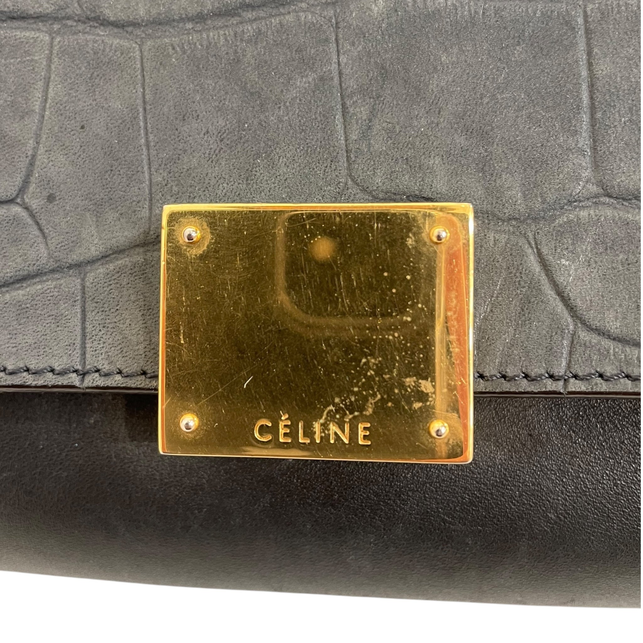 CELINE/Cross Body Bag/M/Leather/GRY/ view 5