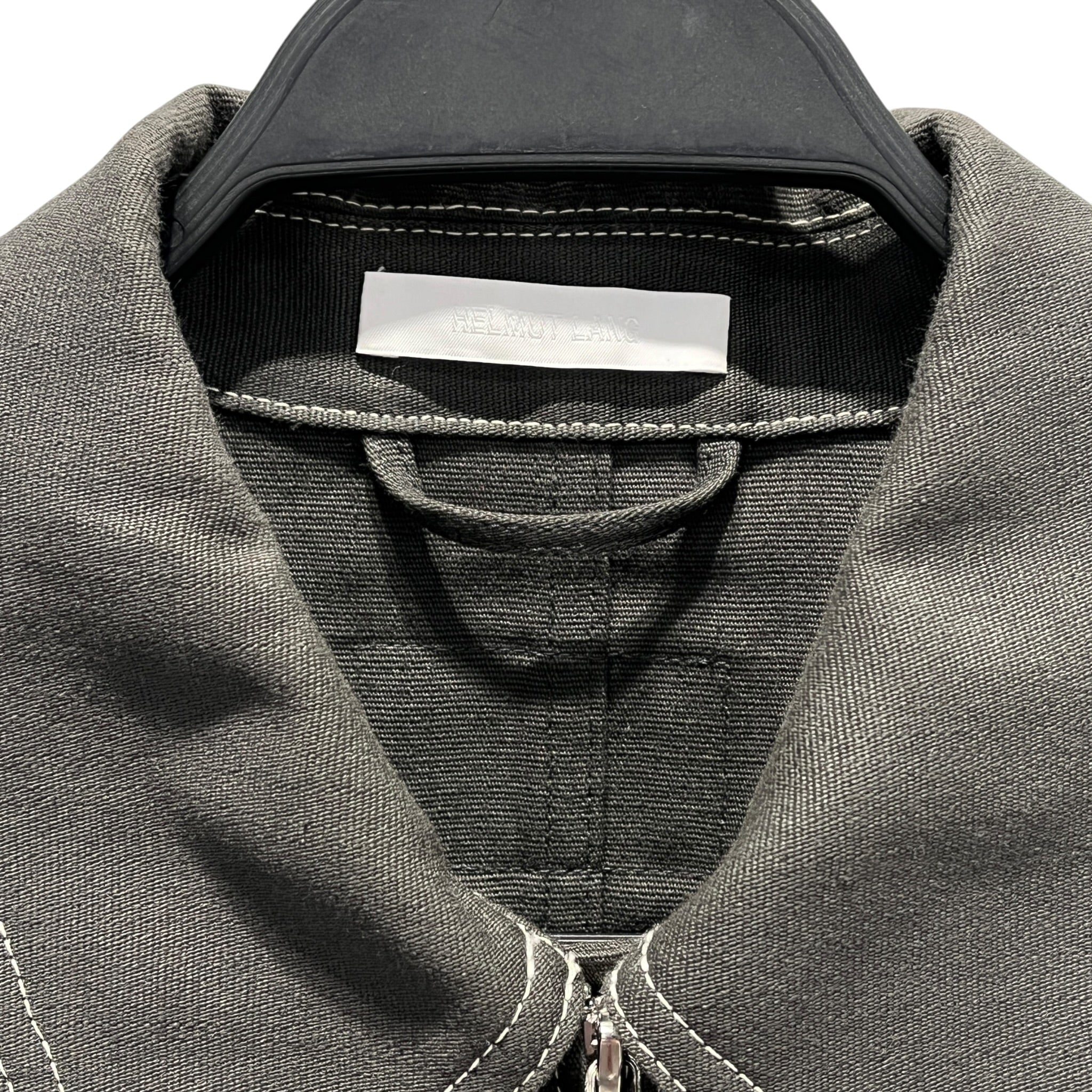 Helmut Lang/Blouson/S/Cotton/GRY/WHT STITCHING/COLLAR/ZIPPER view 3