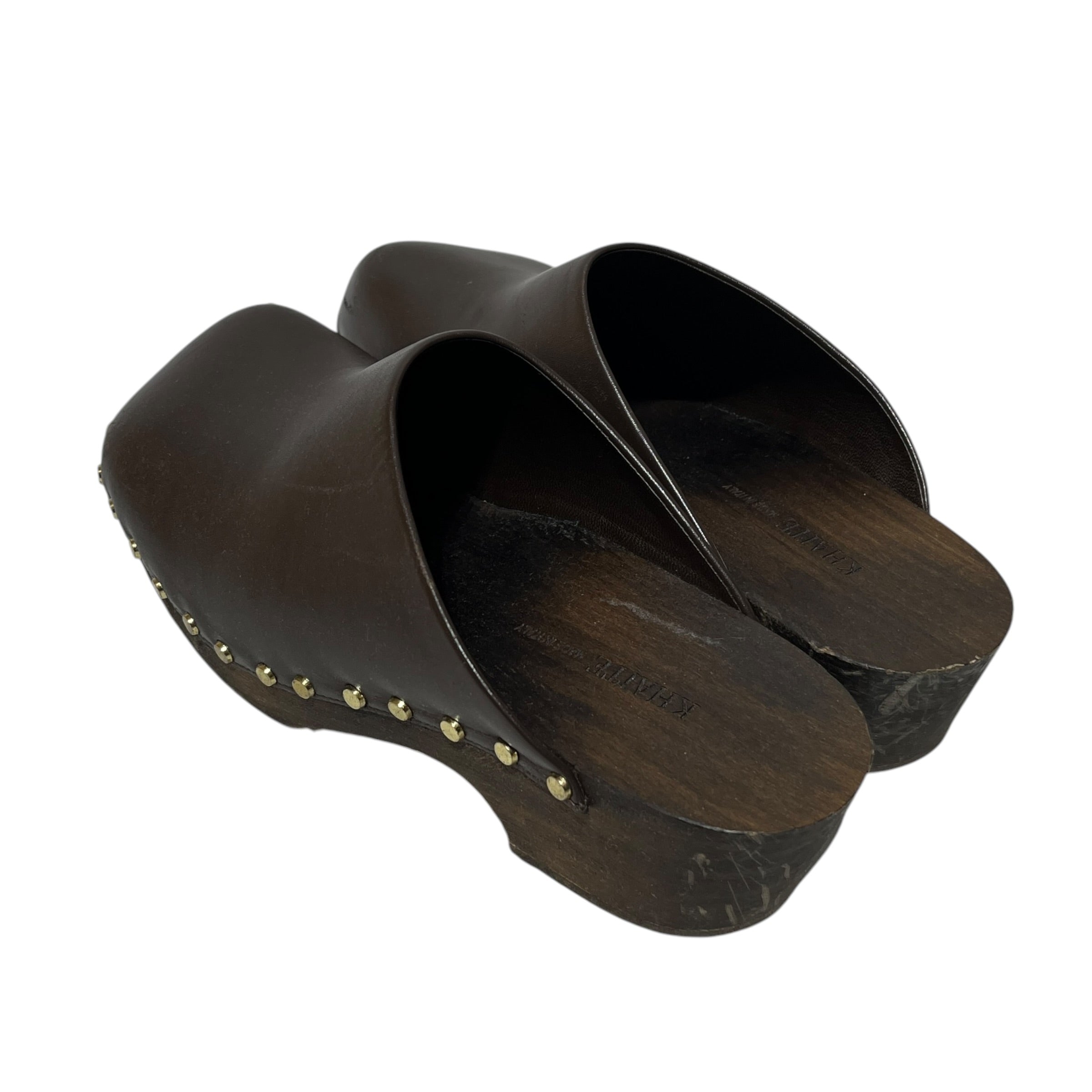 KHAITE/Sandals/US 7/Leather/BRW/Studded Clogs view 2
