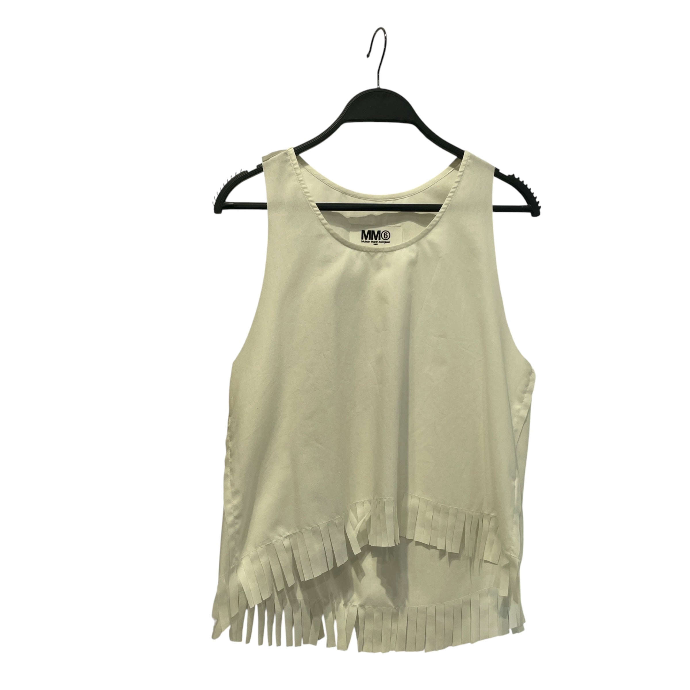 MM6/SL Cut & Sew/40/Cotton/WHT/Fringe TankTop view 1