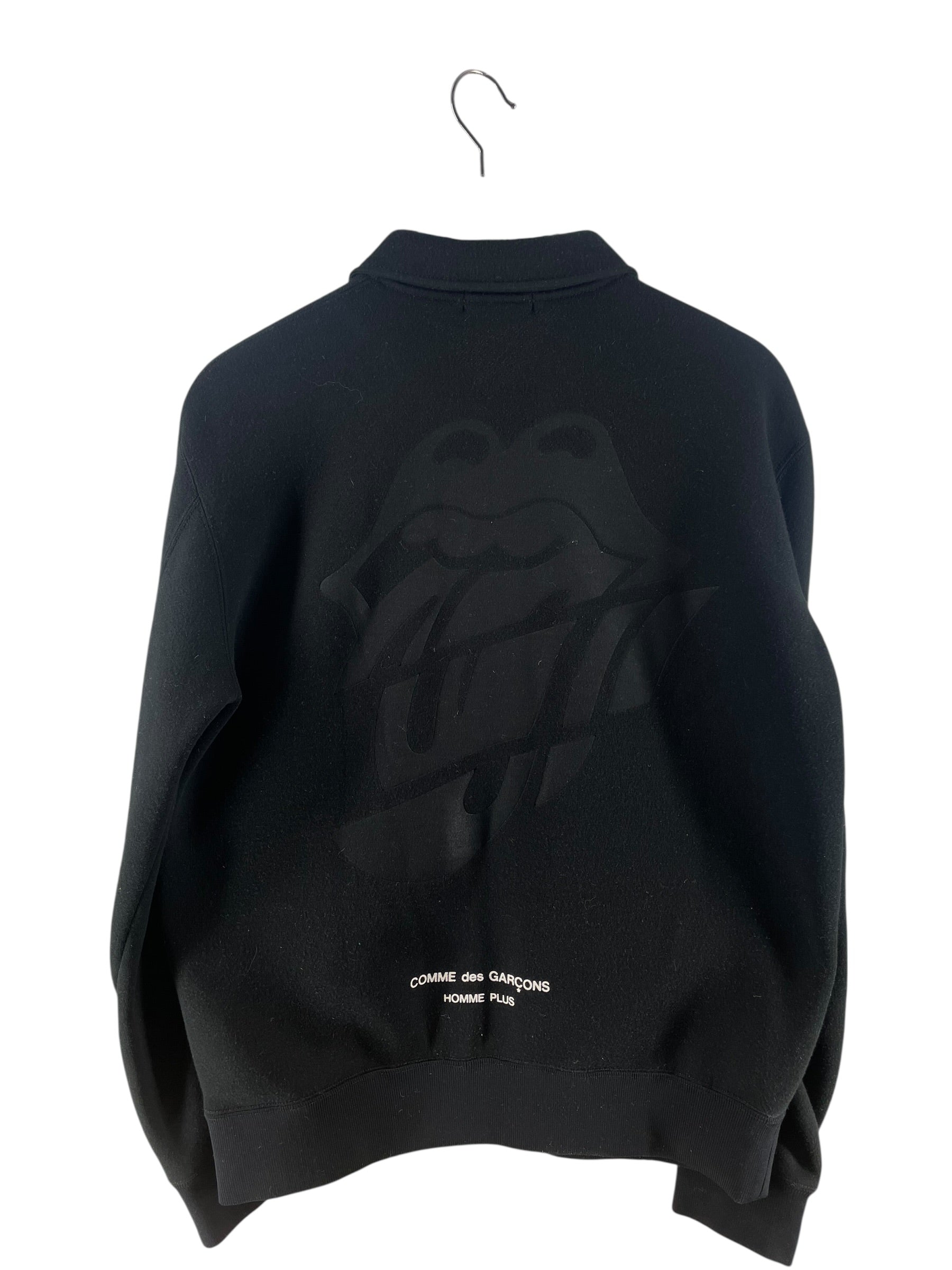 COMME des GARCONS HOMME PLUS/Sweatshirt/L/Acrylic/BLK/BLK ZIPPER COLLAR SWEATSHIRT view 2