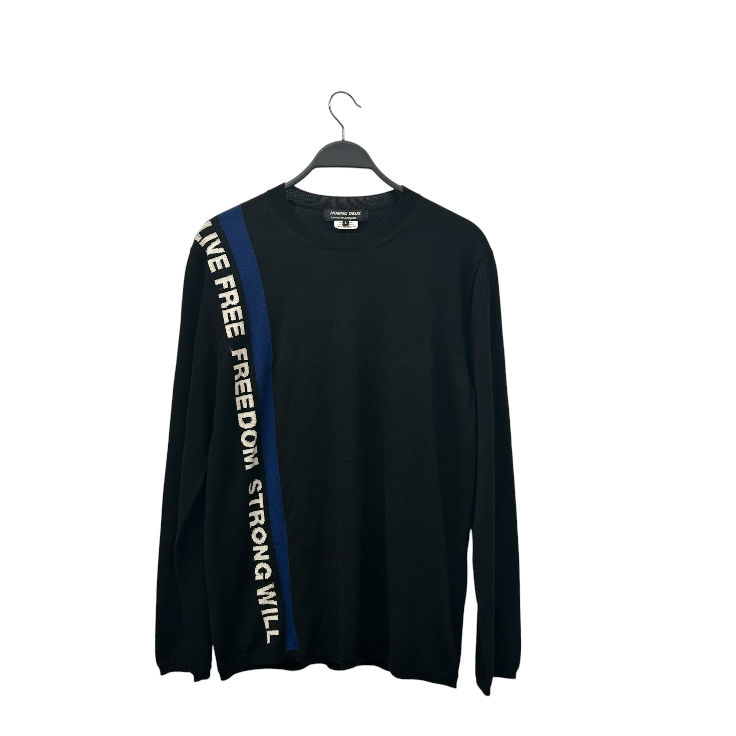 COMME des GARCONS HOMME DEUX/Sweatshirt/M/Cotton/BLK/Live Free Sweatshirt view 1