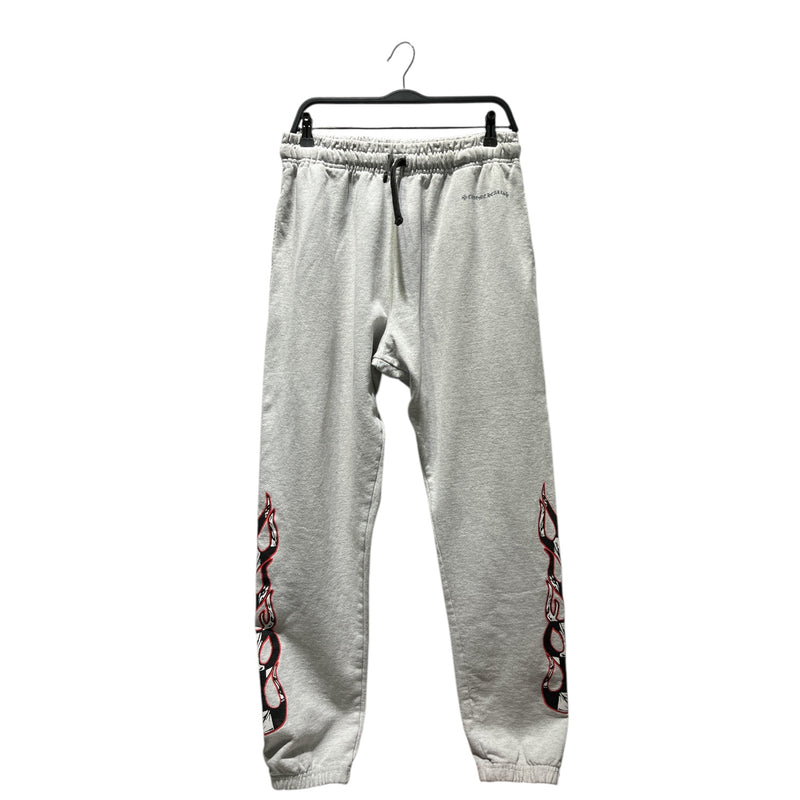 CHROME HEARTS/Straight Pants/XL/Cotton/GRY/Joggers/Graphic/MATTY FLAME