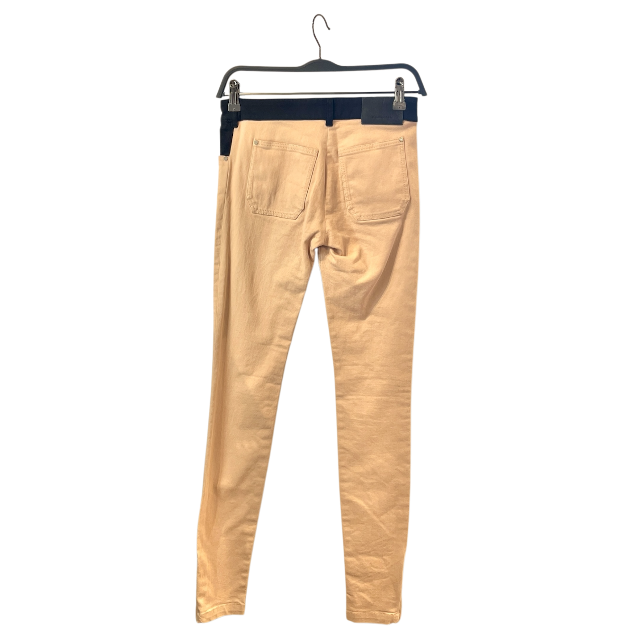 BALENCIAGA/Skinny Pants/34/Cotton/BEG/NAVY WAIST / ZIP HEM view 2