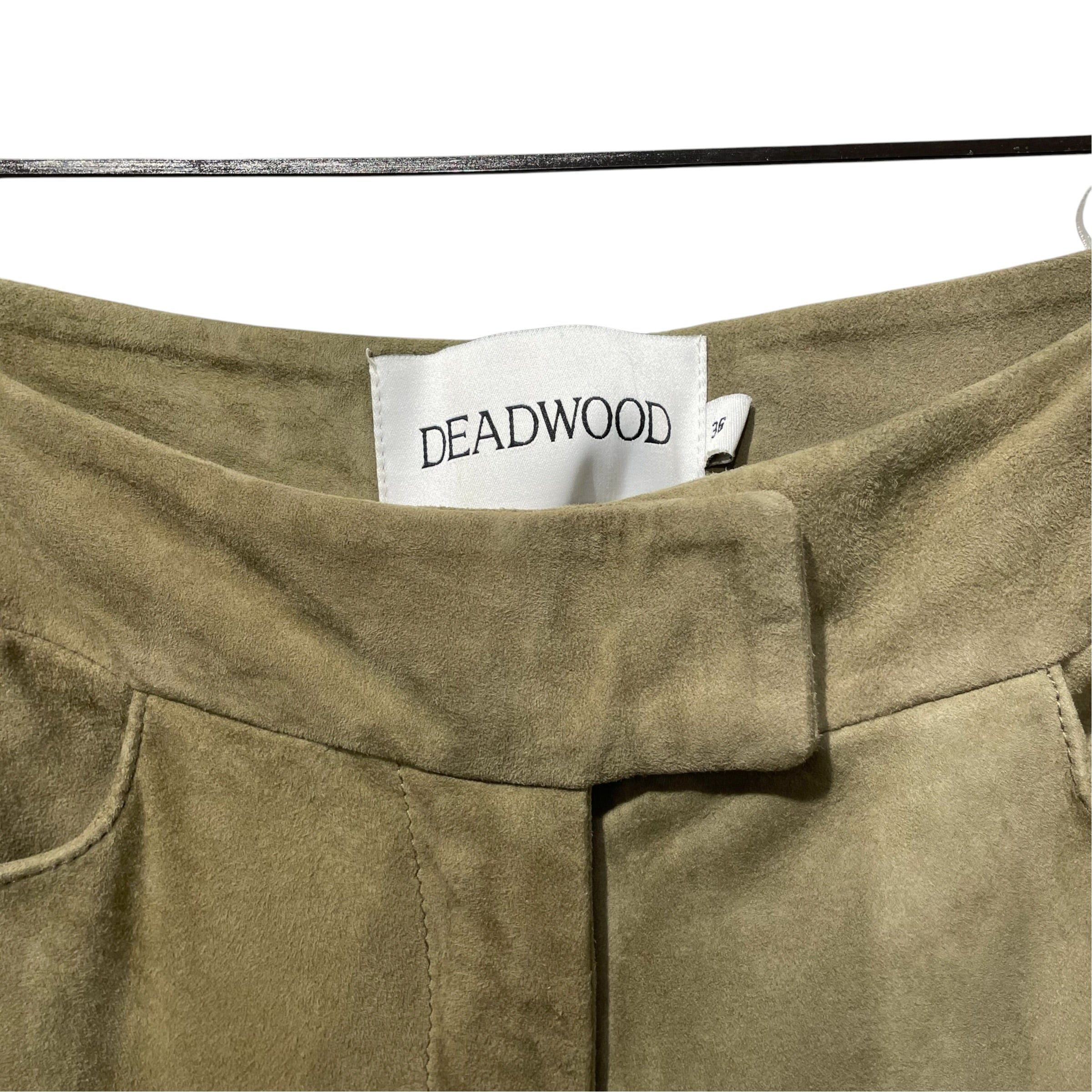 DEADWOOD/Straight Pants/XS/Suede/GRN/ view 3