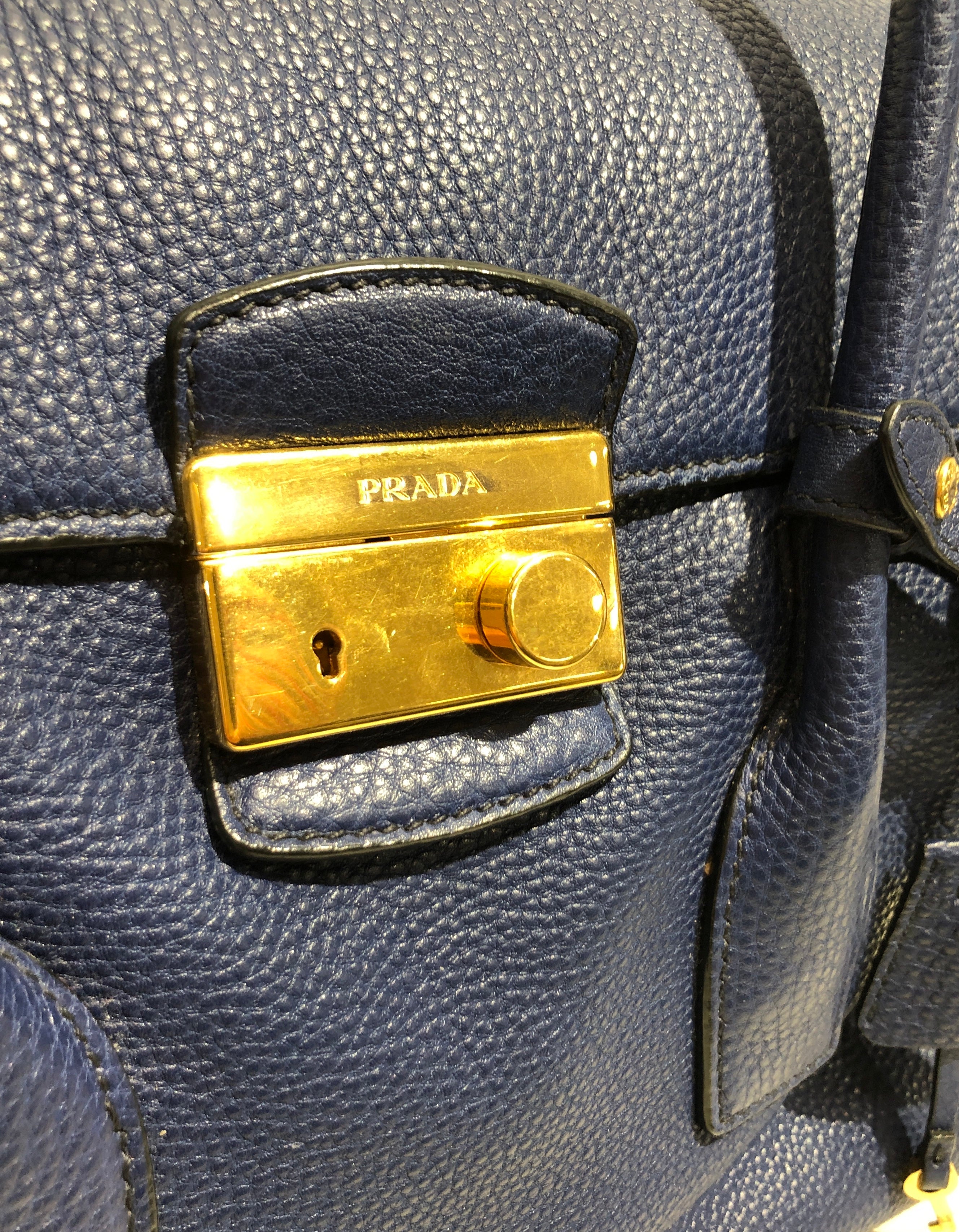 PRADA/Bag/Leather/NVY/VITELLO view 5