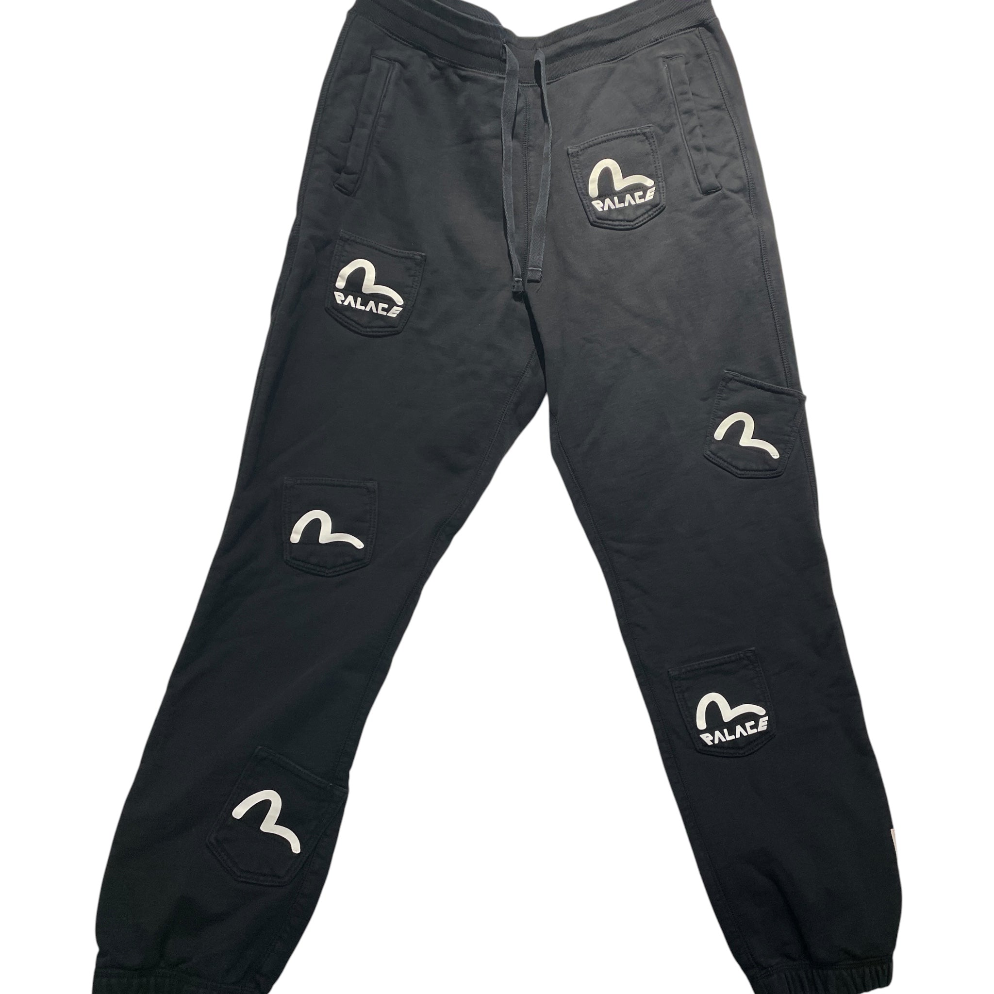 EVISU/PALACE/Pants/M/Cotton/BLK/MULTI POCKET JOGGER view 1