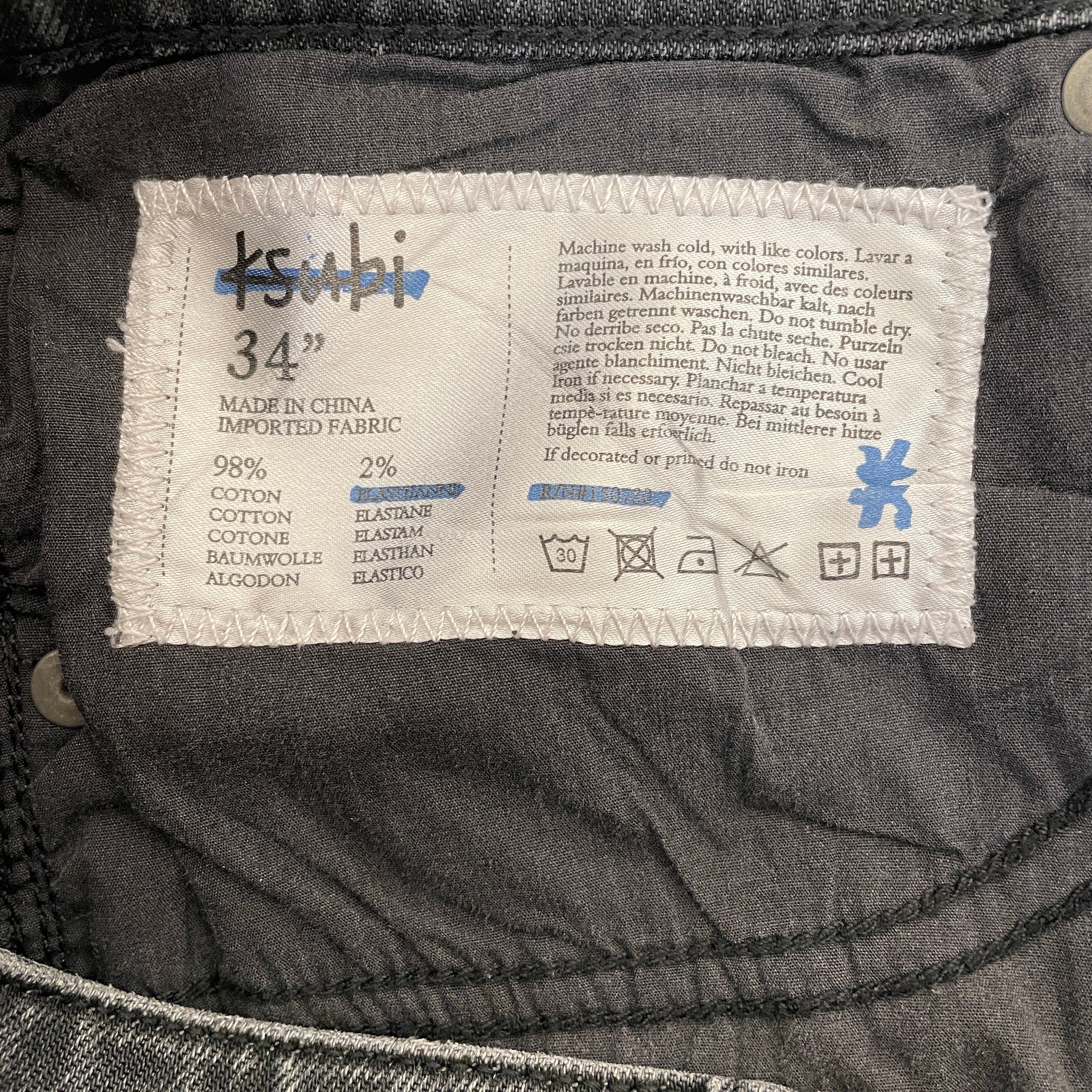 ksubi/Straight Pants/34/Cotton/GRY/Grey Van Wrinkle Angst Jeans view 4