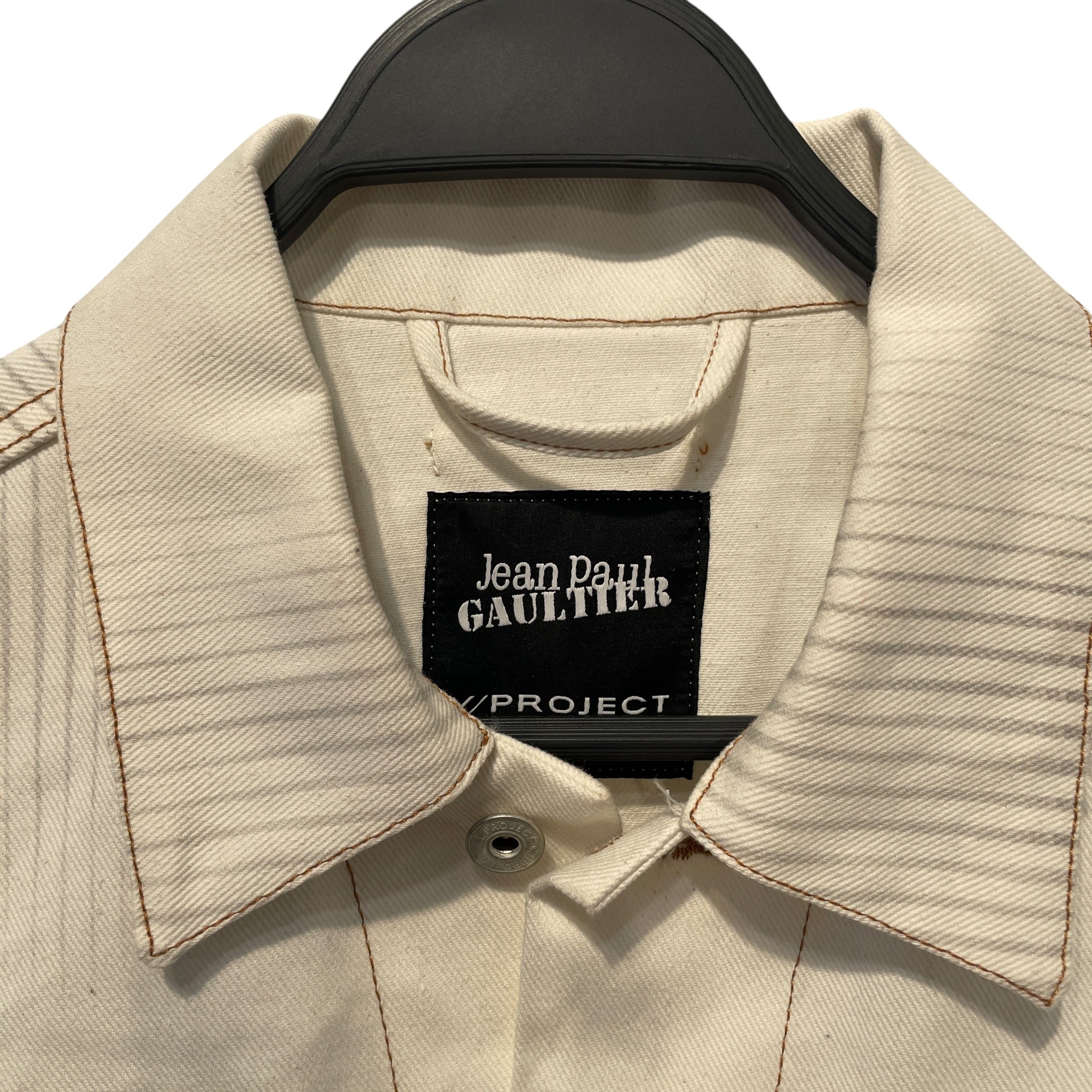 Jean Paul Gaultier/Y/PROJECT/Denim Jkt/XS/Denim/WHT/Graphic/Trompe L'Oeil Denim Body view 3